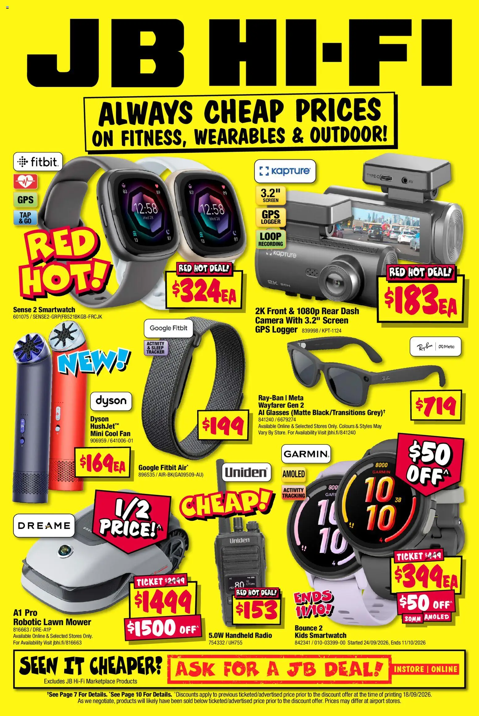 JB Hi-Fi catalogue - valid from 01/10/2026 | Page: 20 | Products: Lawn mower, Radio, Fan, Smartwatch