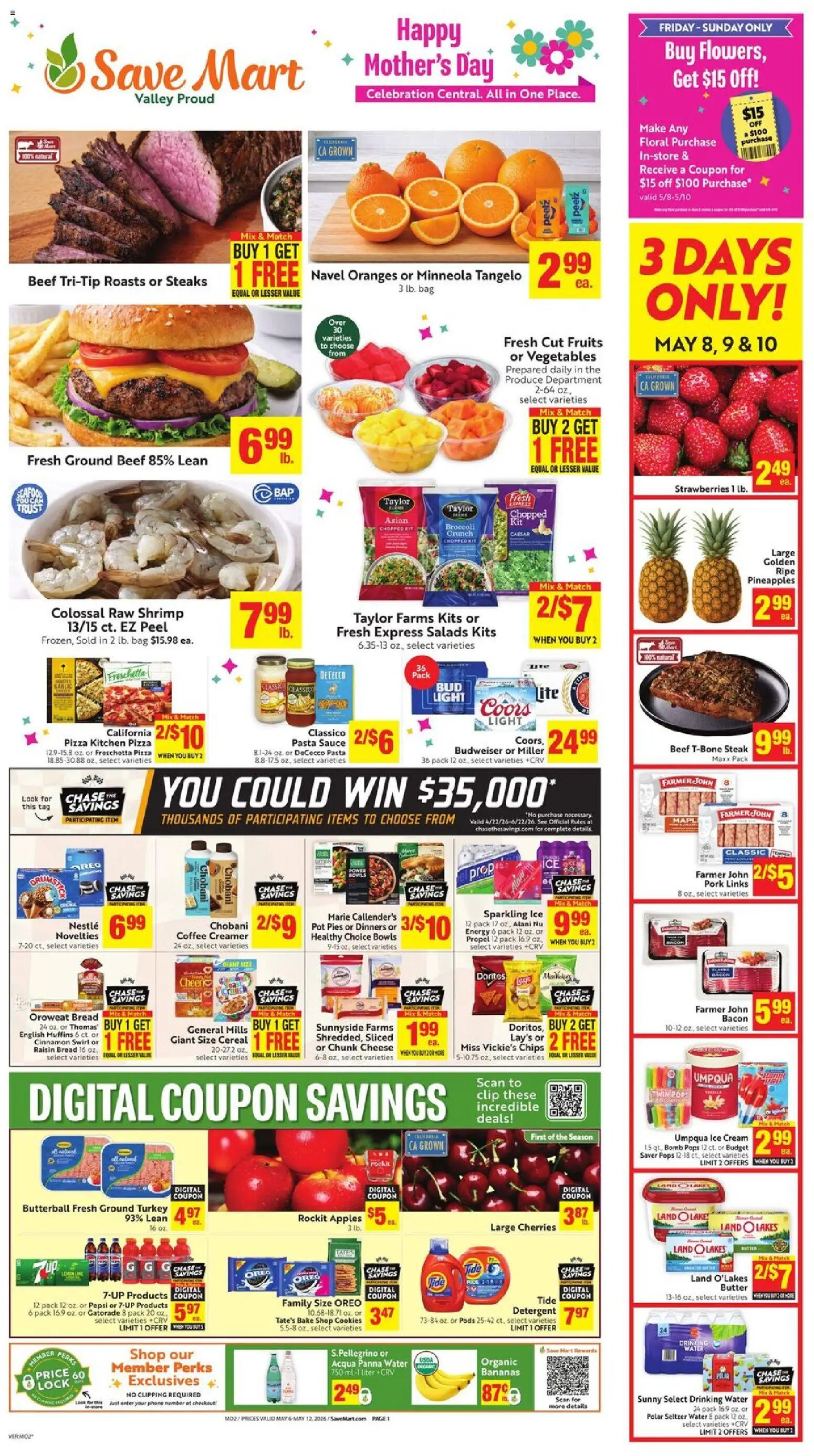 Save Mart Weekly - CA - valid from 06.05.2026 | Page: 4 | Products: Cherries, Cheese, Coffee, Cream