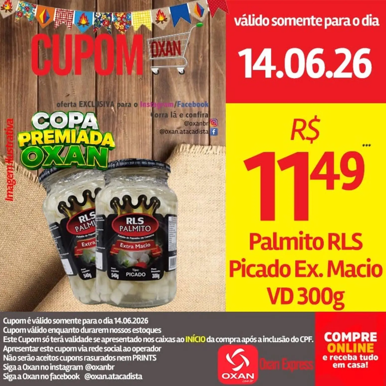 Oxan Atacadista Folheto - válido de 15.06.2026 | Página: 11 | Produtos: Palmito, Copa