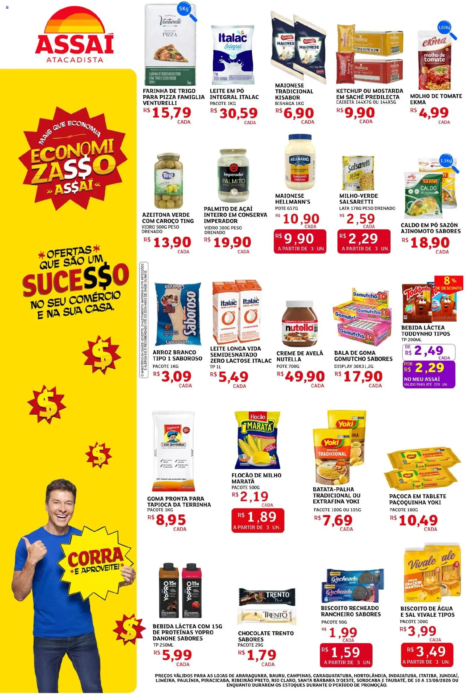 Assaí Atacadista Folheto - válido de 10/08/2026 | Página: 2 | Produtos: Palmito, Leite, Arroz, Bebida