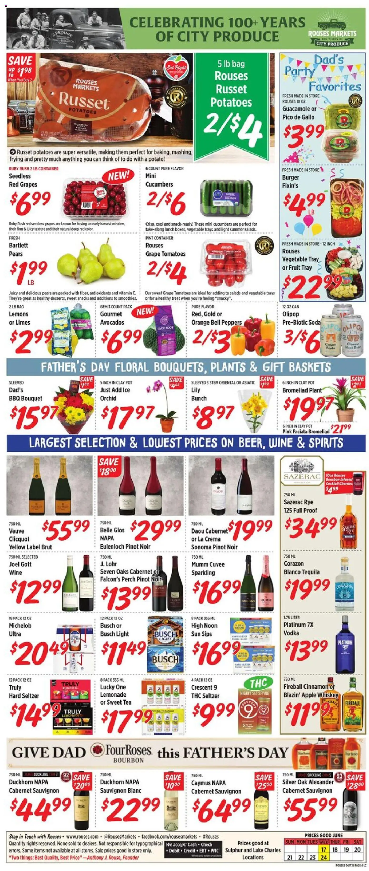 Rouses Weekly Ad - valid from 17.06.2026 | Page: 8 | Products: Vitamin, Cherries, Vodka, Bag