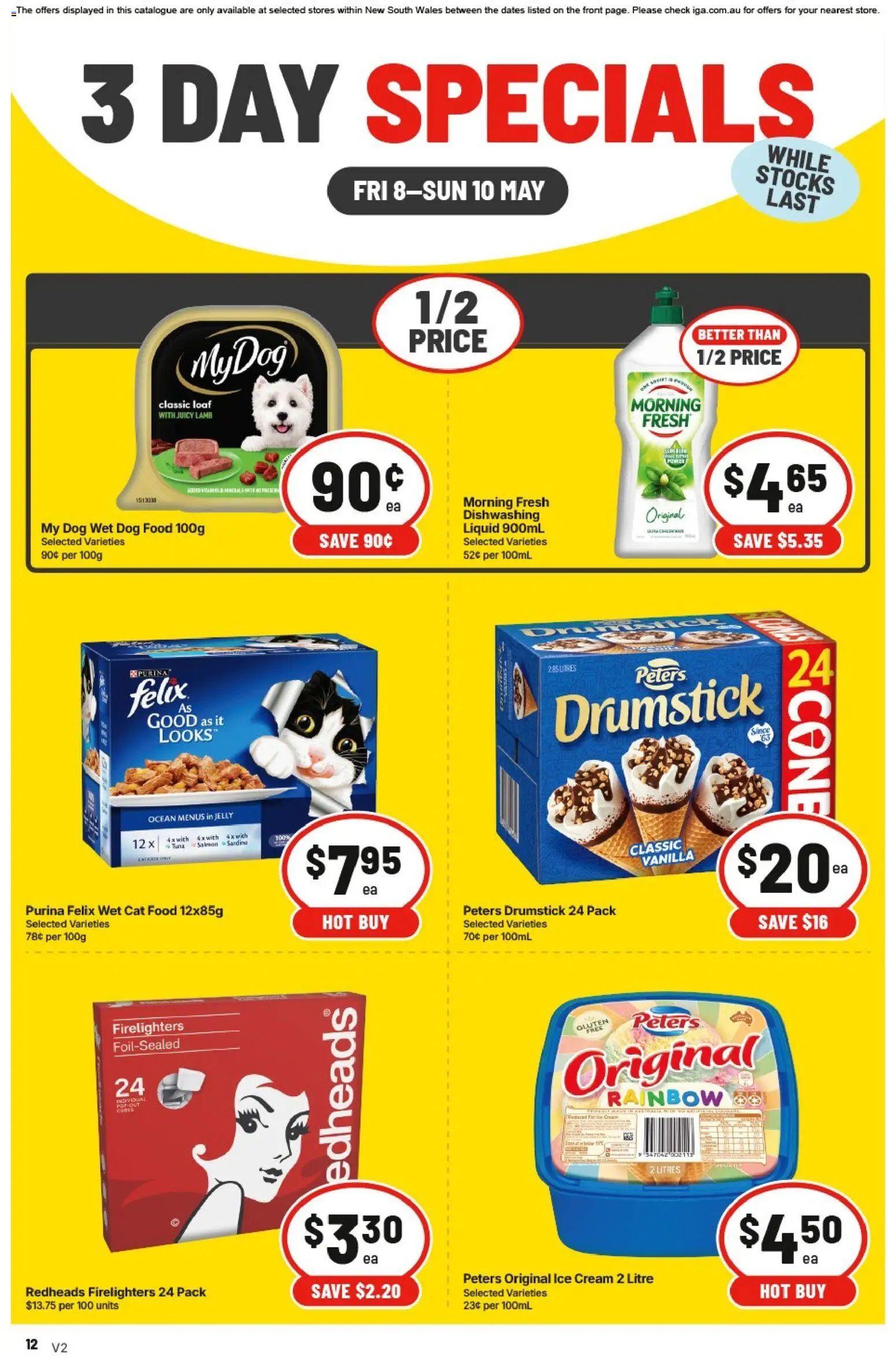 IGA catalogue - valid from 08.05.2026 | Page: 4 | Products: Dog food, Ice cream, Salmon, Tuna