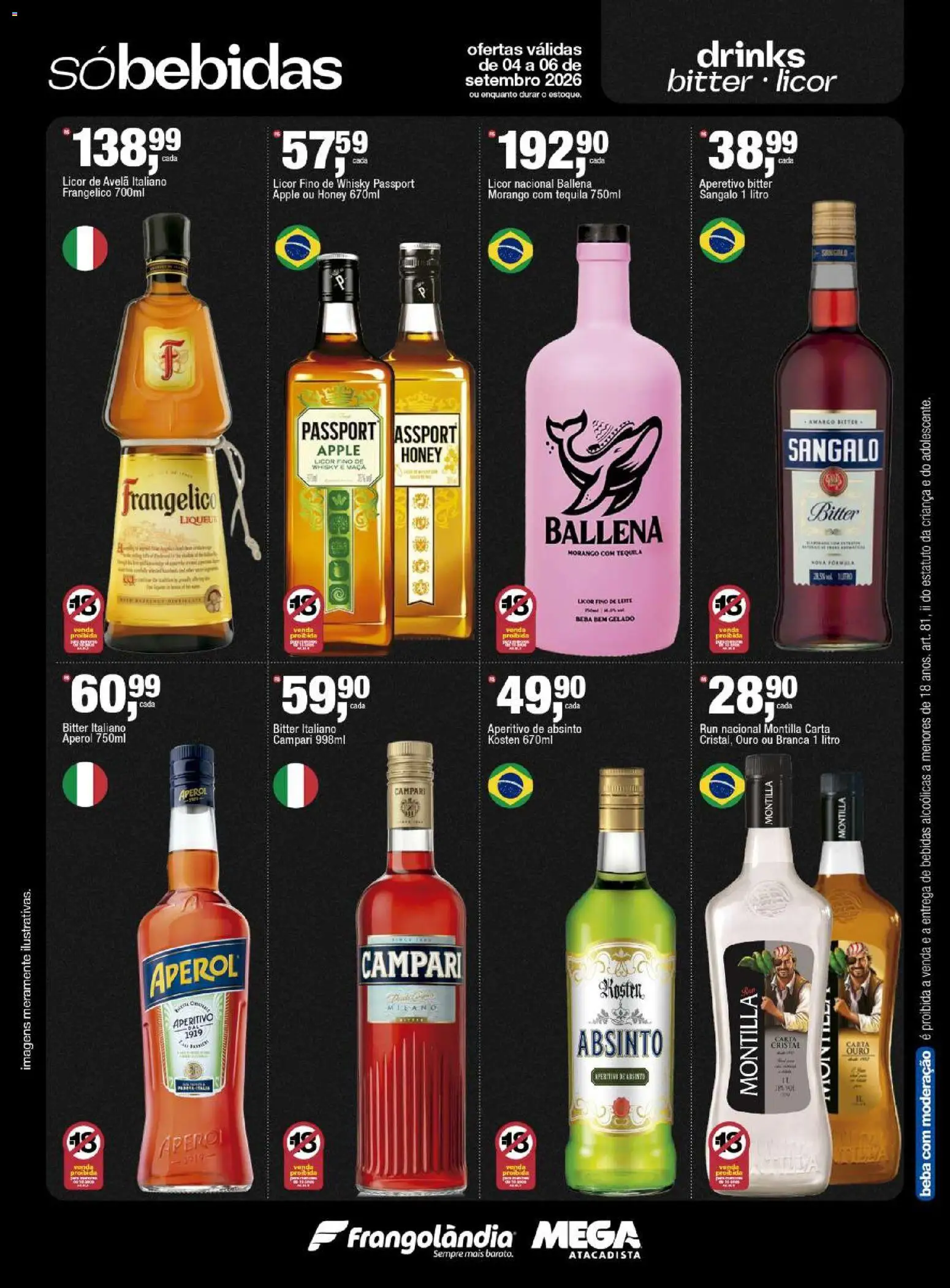 Frangolândia Folheto - válido de 04/09/2026 | Página: 6 | Produtos: Whisky, Licor, Bebidas, Avelã