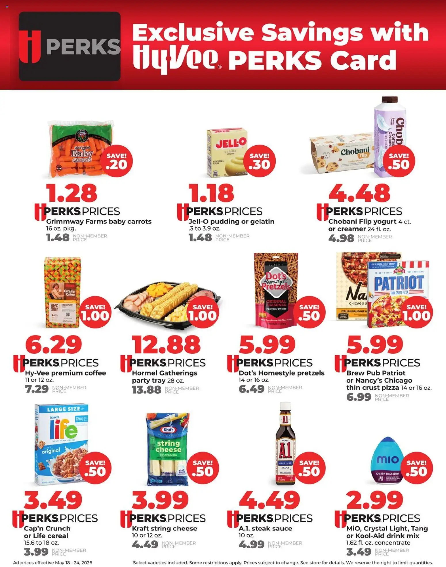 HyVee Weekly Ad - valid from 18.05.2026 | Page: 11 | Products: Cheese, Yogurt, Cream, Sausage