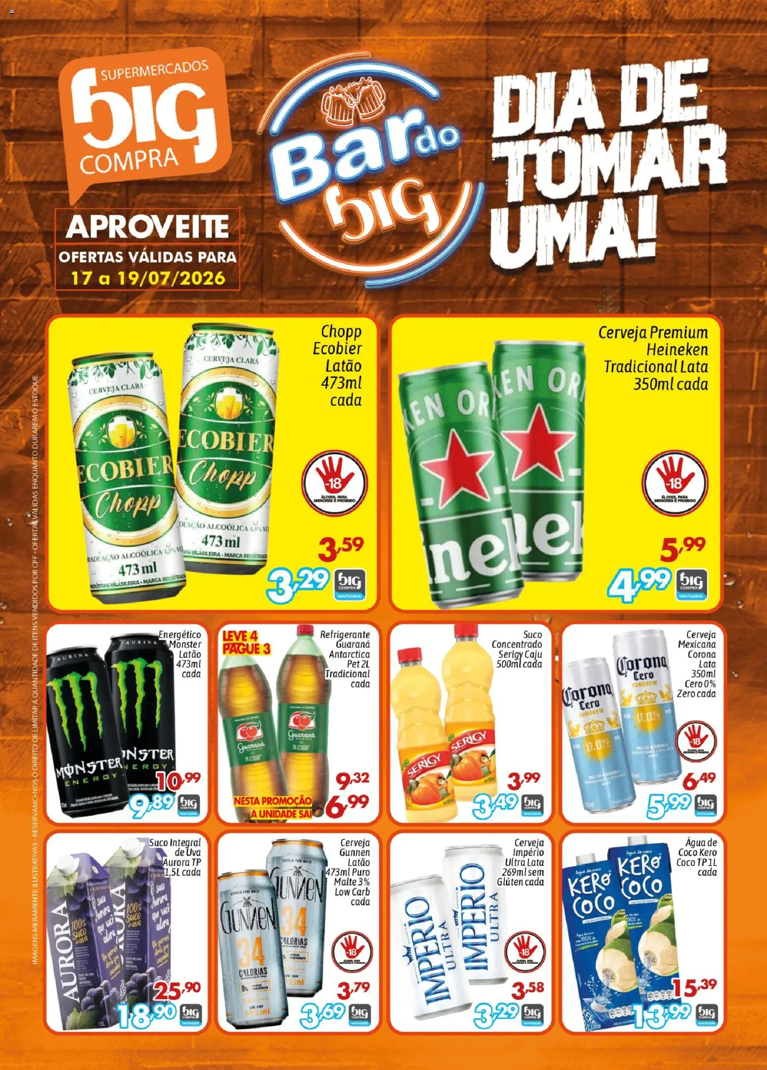 Big Compra Folheto - válido de 17/07/2026 | Página: 1 | Produtos: Caju, Guaraná, Energético, Heineken