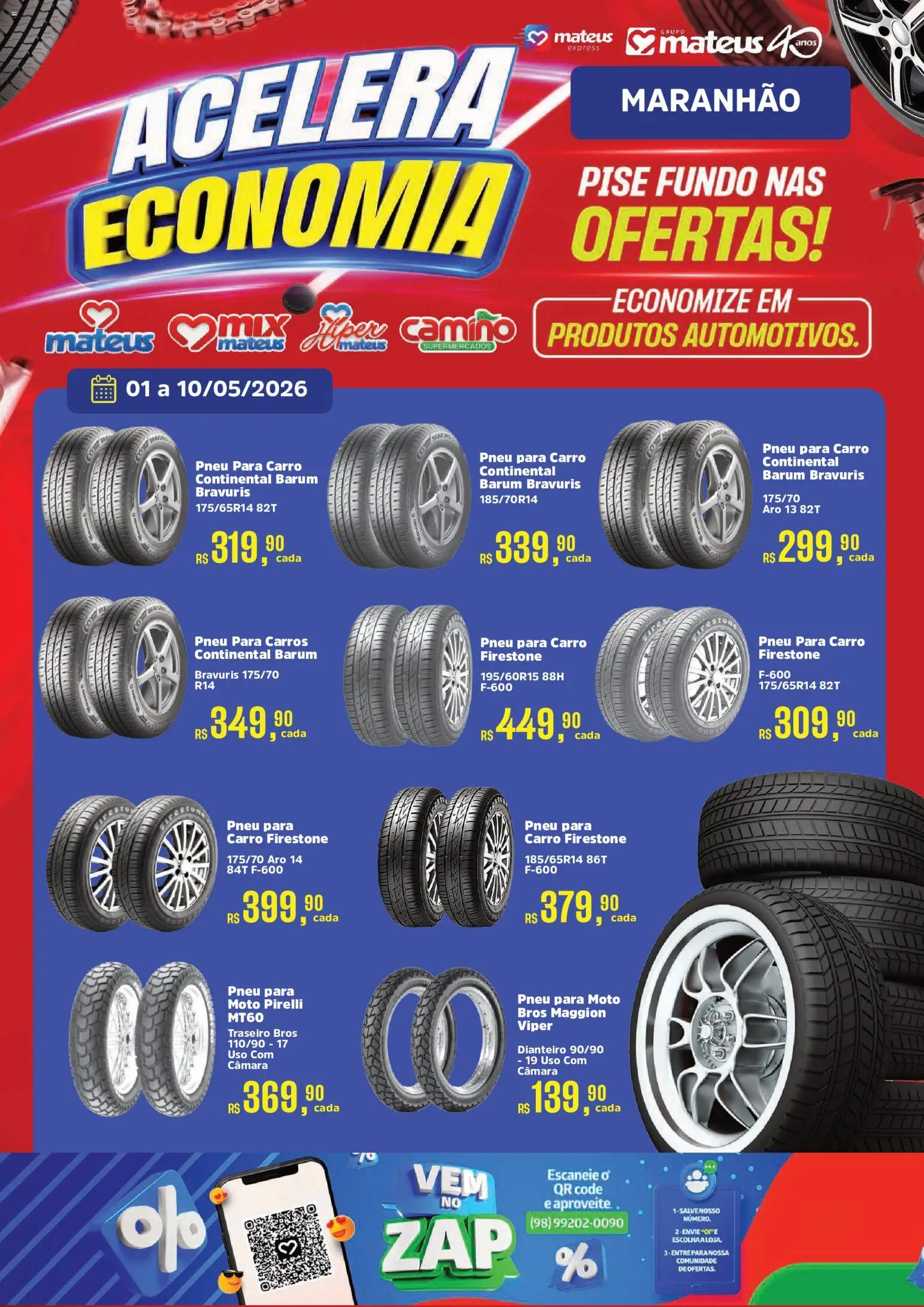 Mateus Folheto - válido de 01.05.2026 | Página: 1 | Produtos: Pneu, Pirelli