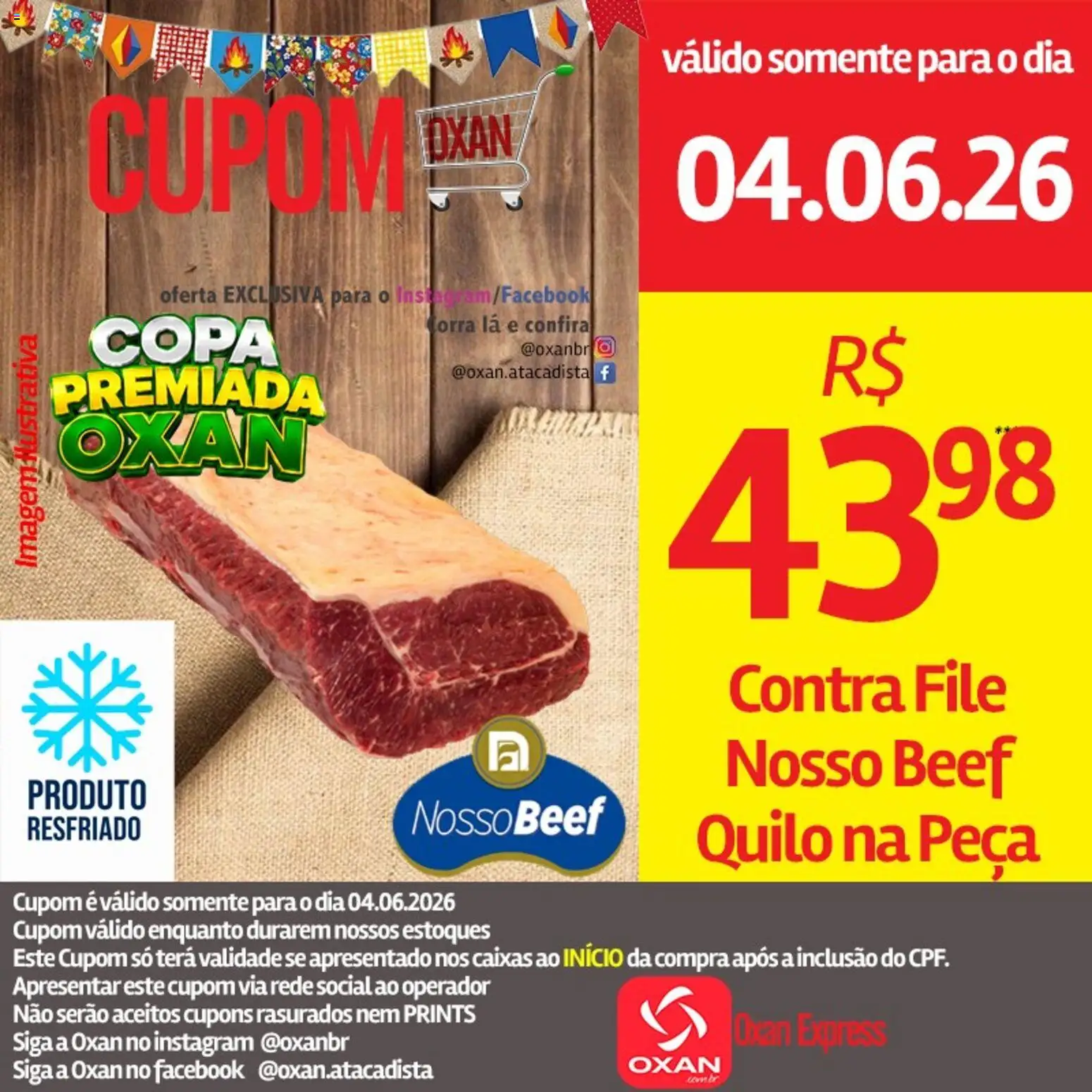 Oxan Atacadista Folheto - válido de 04.06.2026 | Página: 2 | Produtos: Contra filé, Copa