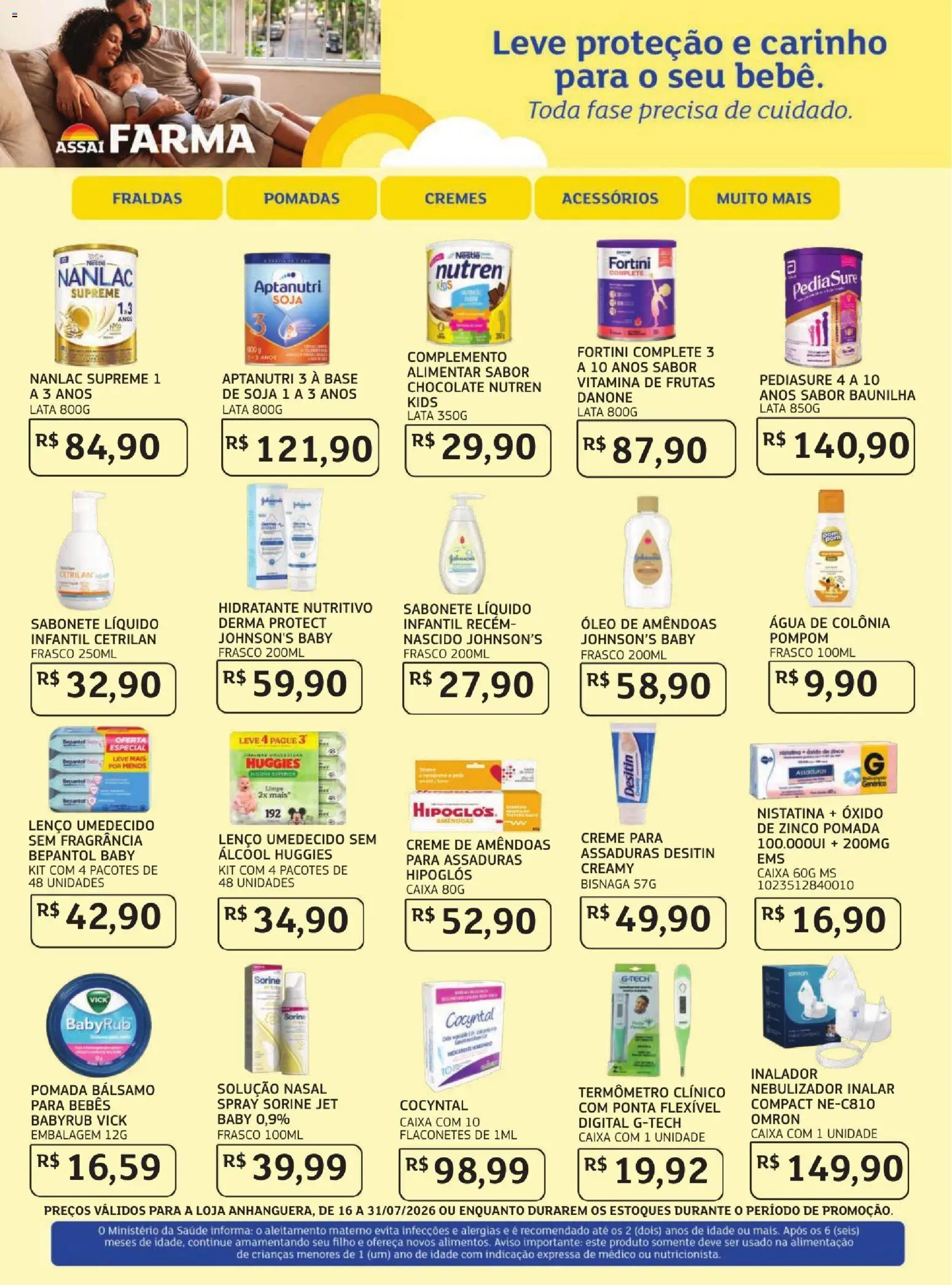 Assaí Atacadista Folheto - válido de 16/07/2026 | Página: 3 | Produtos: Lenço, Caixa, Óleo, Soja