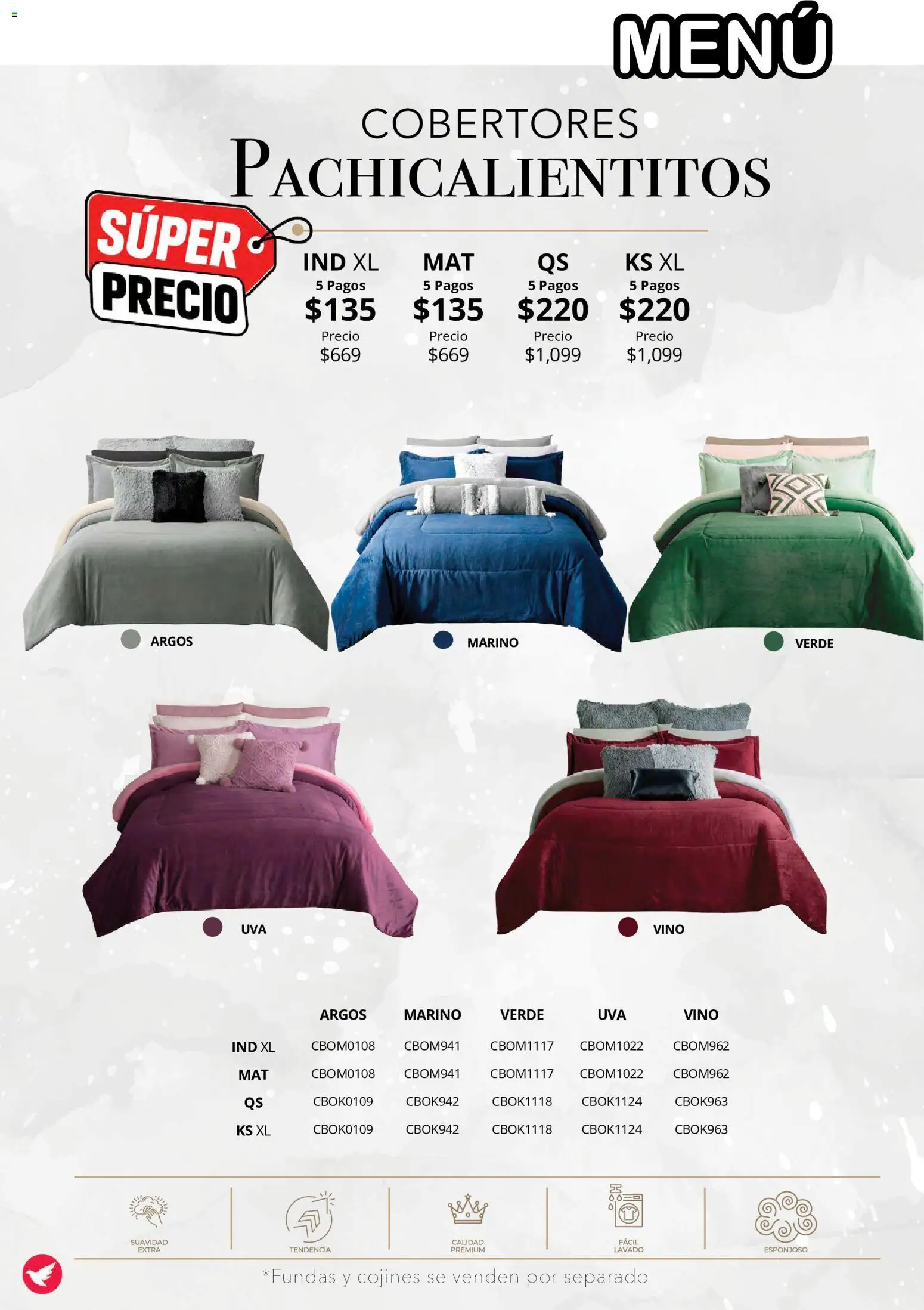 Nuevas ofertas de Colchas Concord válidas en toda la República Mexicana desde el 01/08/2026. ¡Encuentra las mejores ofertas en Colchas Concord catálogo Colección Cobertor! | Página: 84 | Productos: Vino