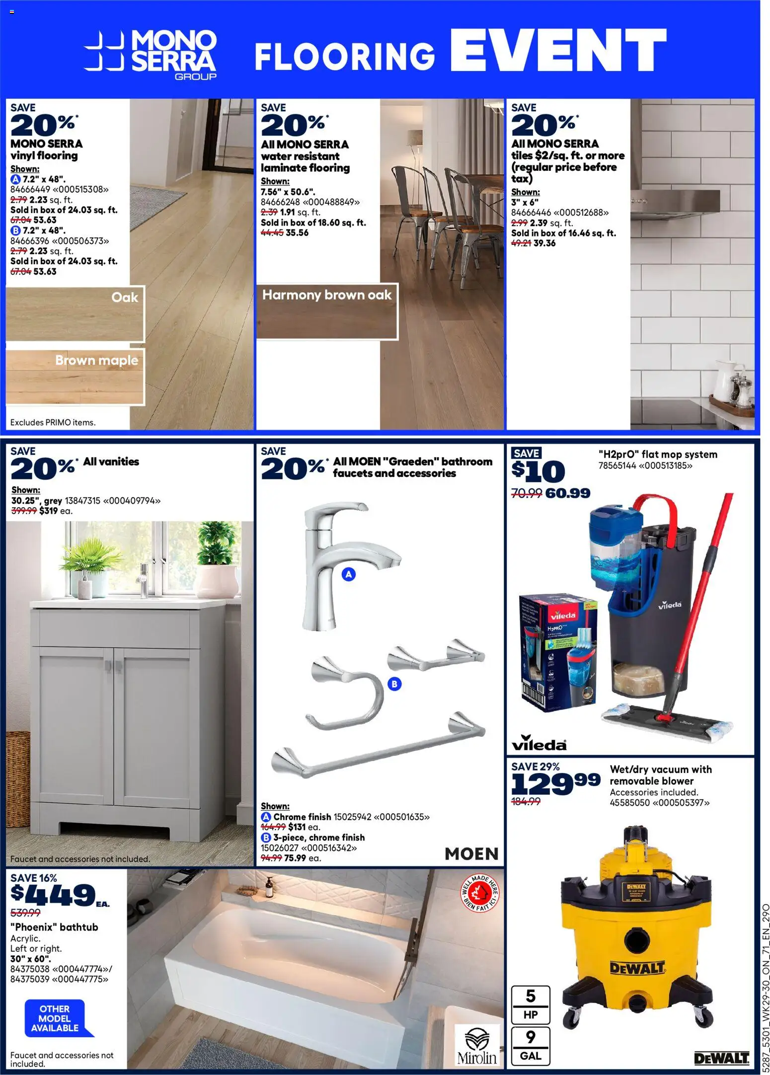 Rona flyer valid from Aug 13, 2026 | Page: 3 | Products: Mop, Water, Tiles, Box