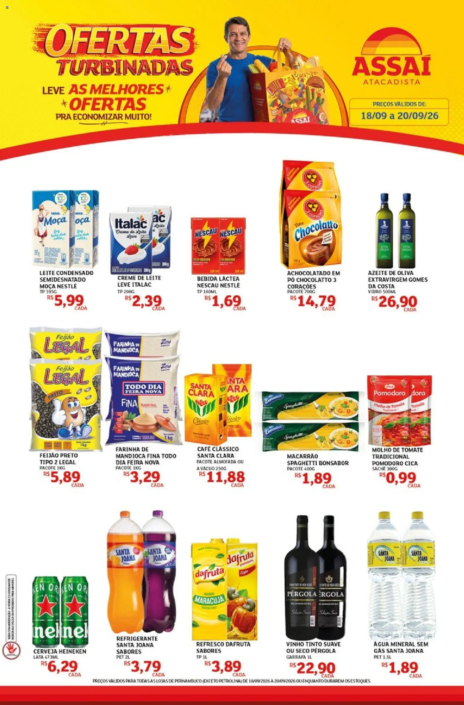 Assaí Atacadista Folheto - válido de 18/09/2026 | Página: 1 | Produtos: Nescau, Leite, Café, Creme
