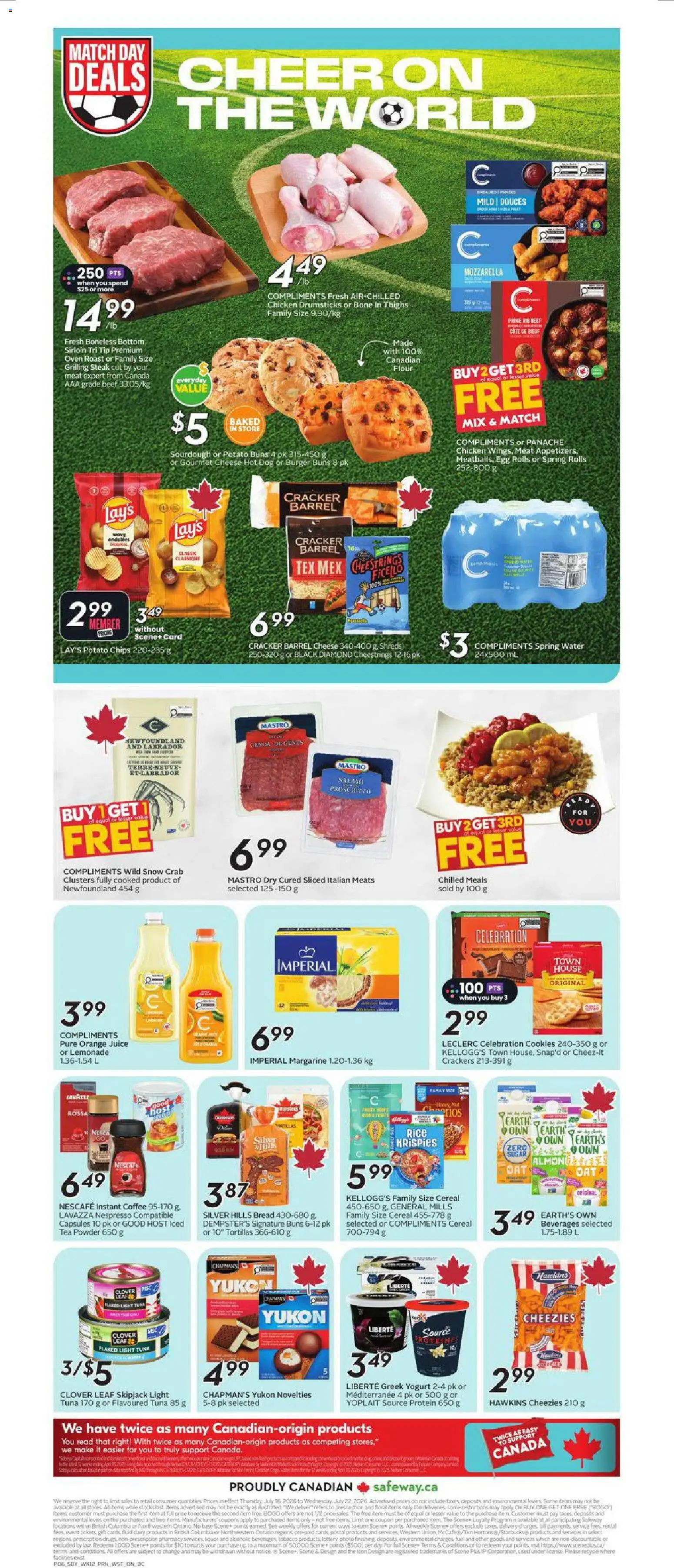 Safeway flyer valid from Jul 16, 2026 | Page: 4 | Products: Oven, Margarine, Yogurt, Protein
