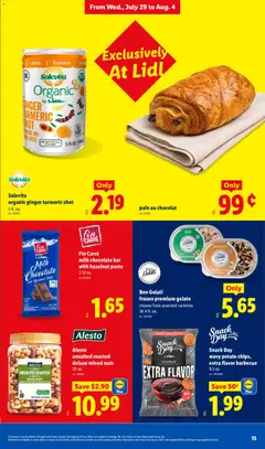 Preview of Lidl weekly ads valid from 07/29/2026 | Page: 15 | Products: Ginger, Milk, Chocolate, Bag