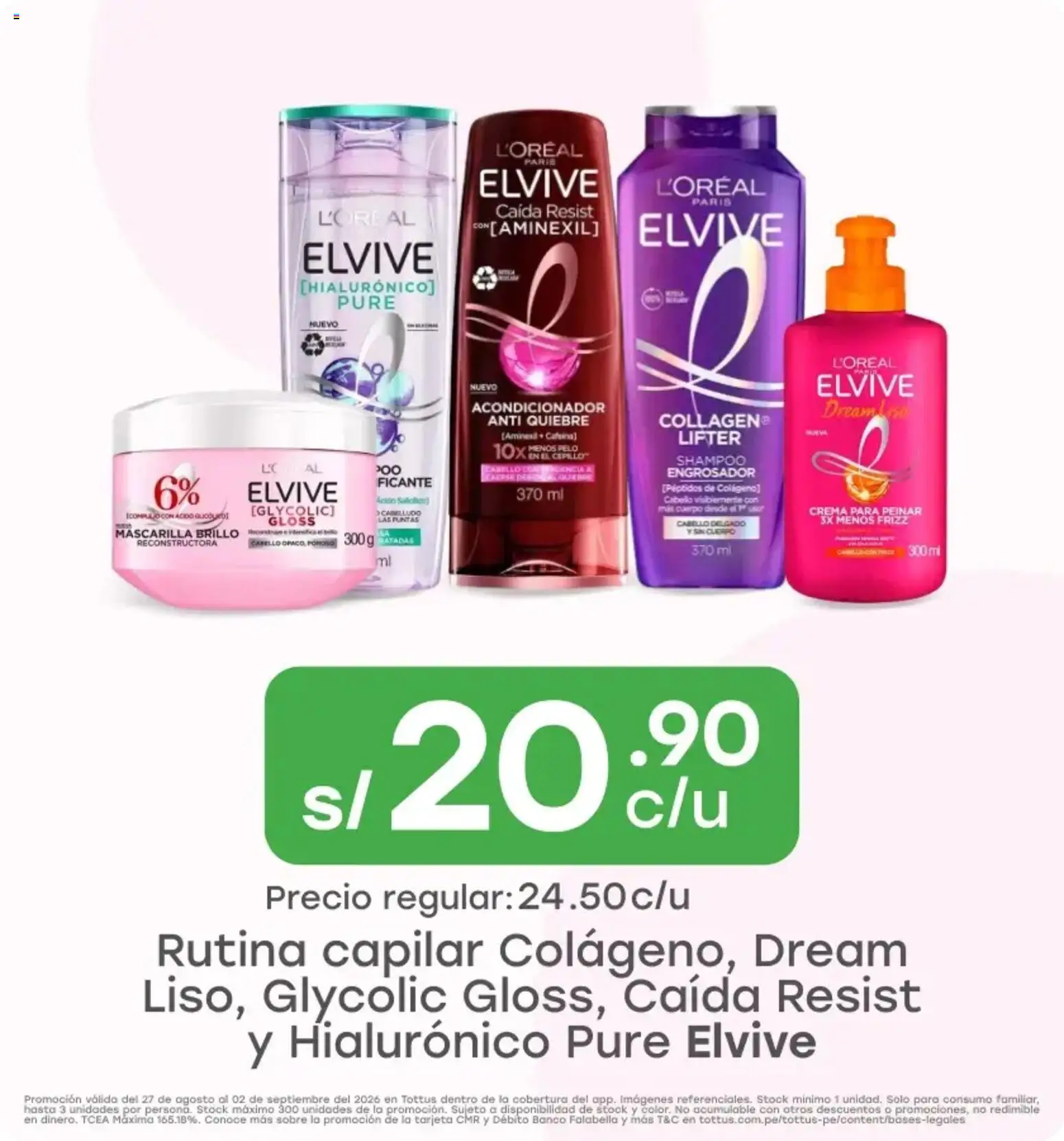 Catálogo Tottus válido desde 27/08/2026 | Página: 5 | Productos: Shampoo, Acondicionador, Crema, Puré