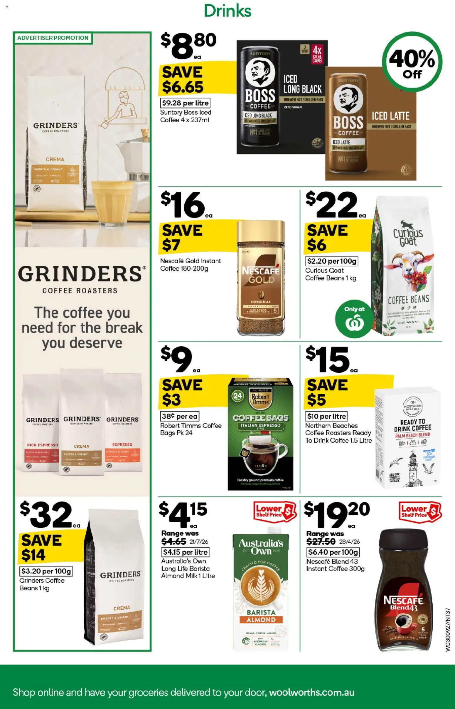 Woolworths catalogue - valid from 30/09/2026 | Page: 33 | Products: Drinks, Milk, Coffee, Instant coffee