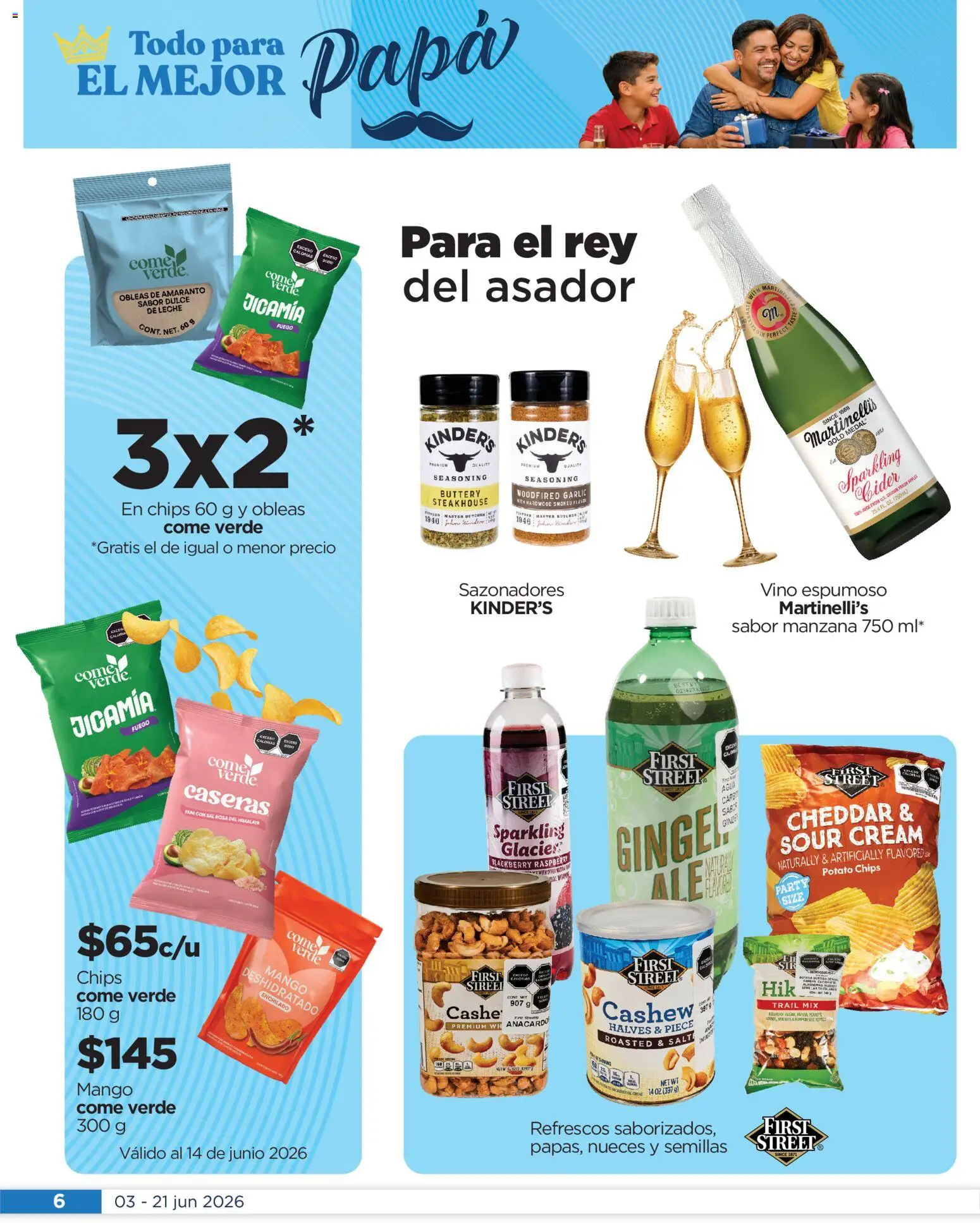 Nuevas ofertas de Chedraui válidas en toda la República Mexicana desde el 03.06.2026. ¡Encuentra las mejores ofertas en Chedraui folleto Llevarte más cuesta menos! | Página: 6 | Productos: Sal, Agua, Mango, Semillas