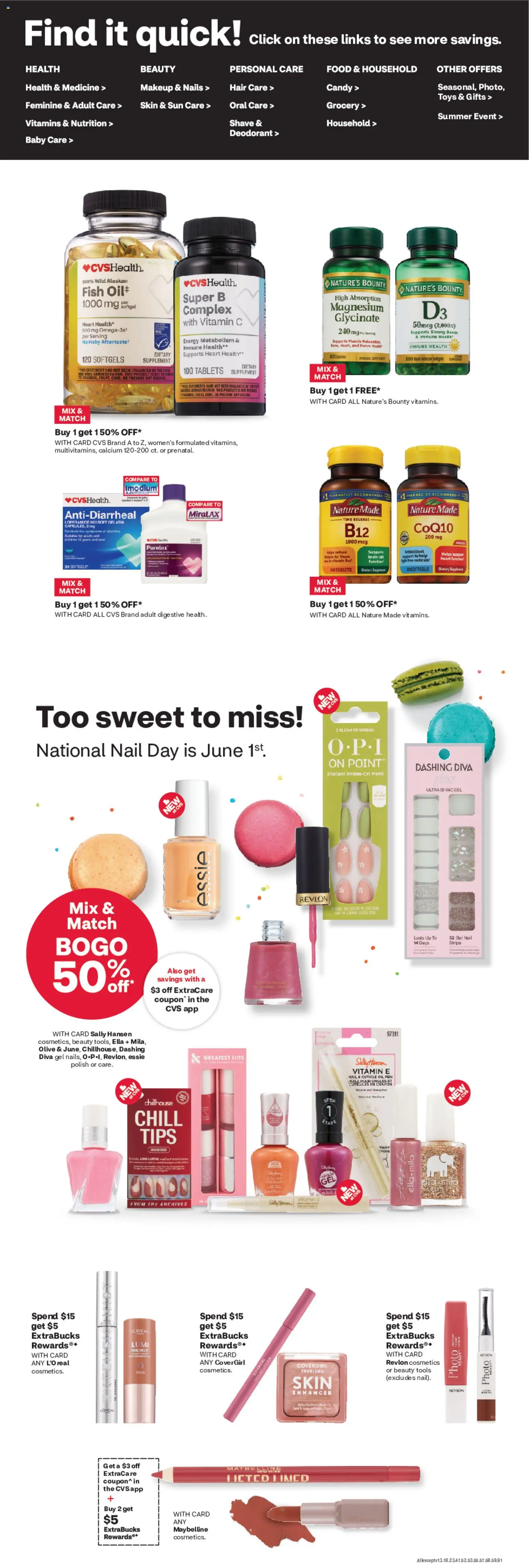 CVS Pharmacy Weekly Ad - CA - valid from 31.05.2026 | Page: 4 | Products: Magnesium, CoQ10, Deodorant, Fish