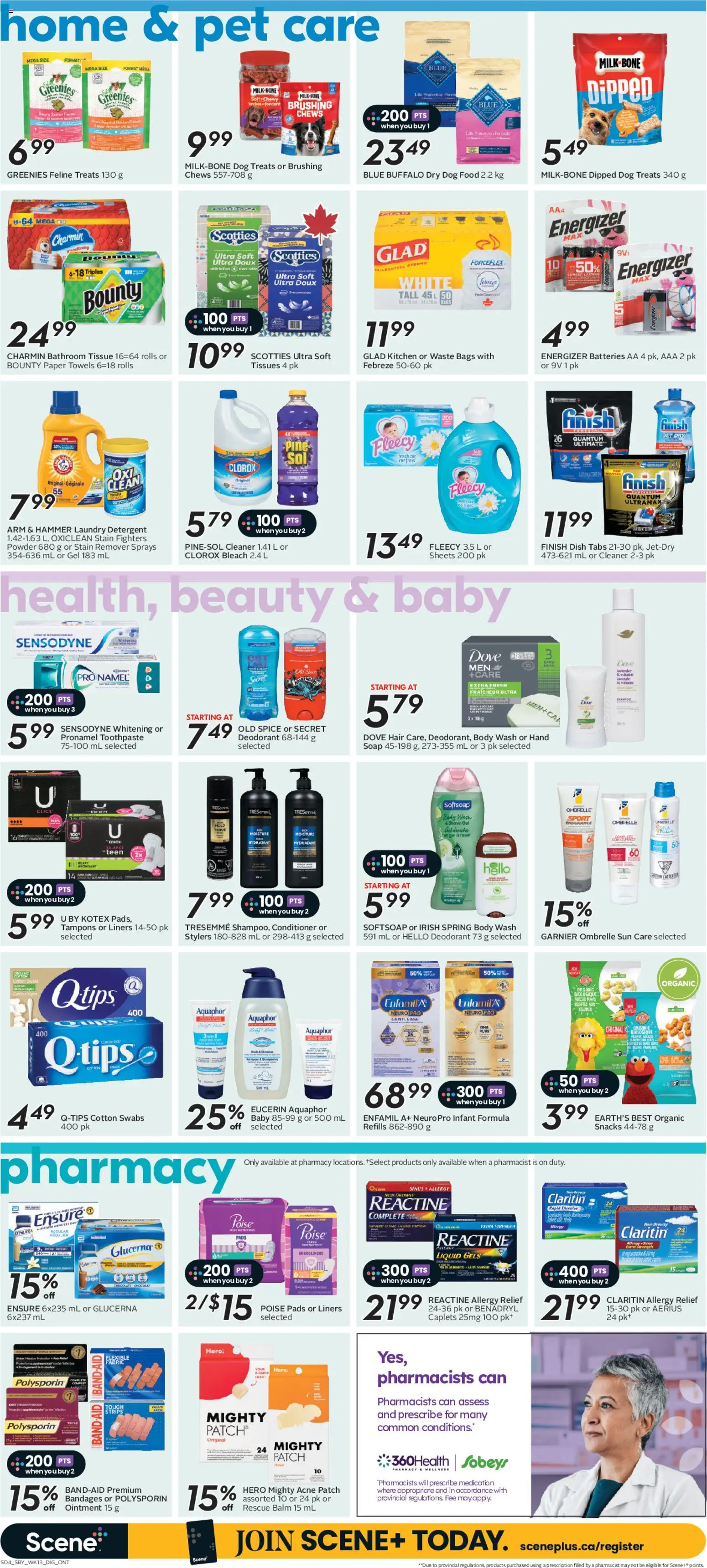 Sobeys flyer valid from Jul 23, 2026 | Page: 12 | Products: Soap, Deodorant, Stain remover, Detergent