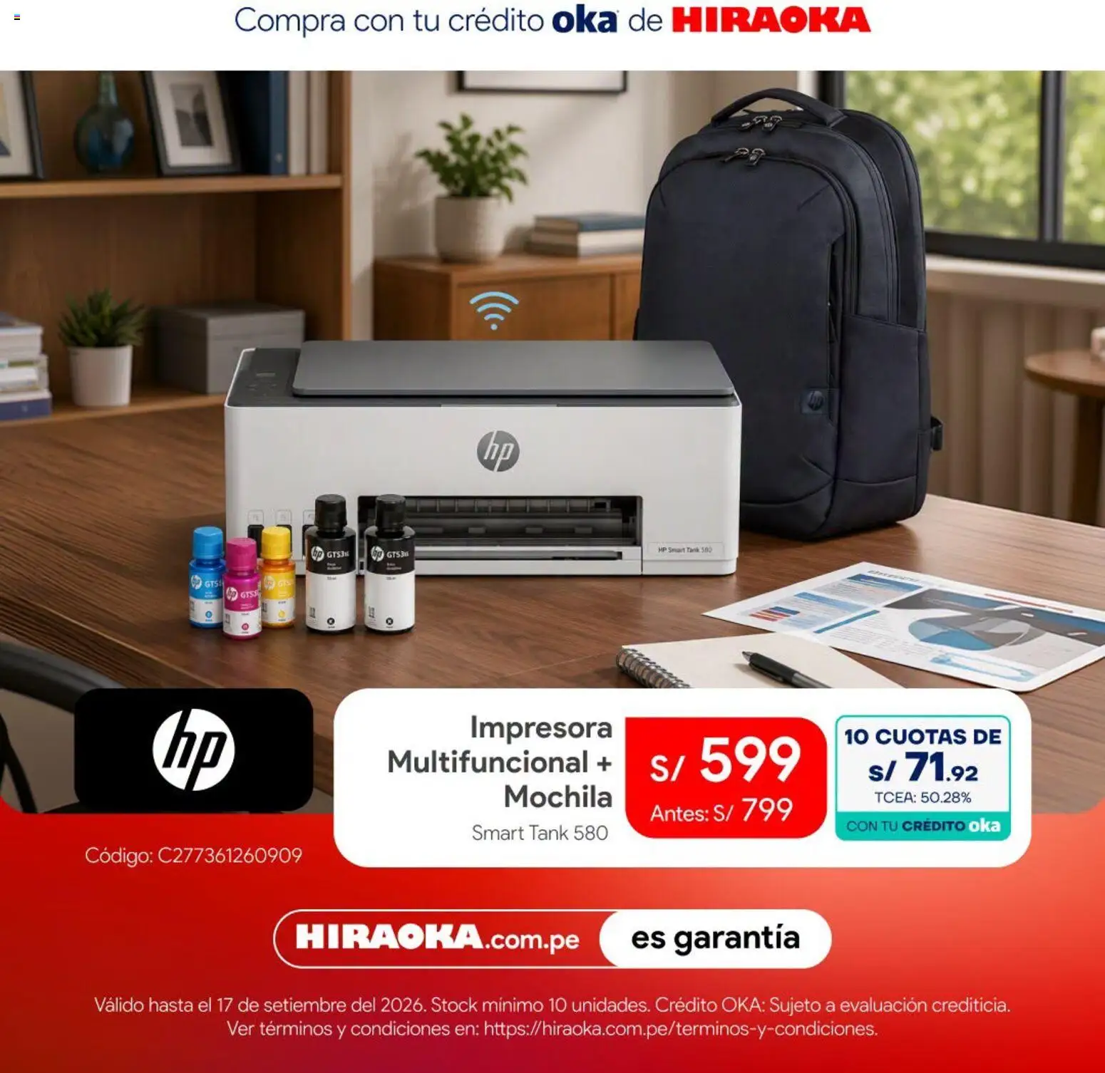 Catálogo Hiraoka válido desde 15/09/2026 | Página: 8 | Productos: Mochila, Impresora