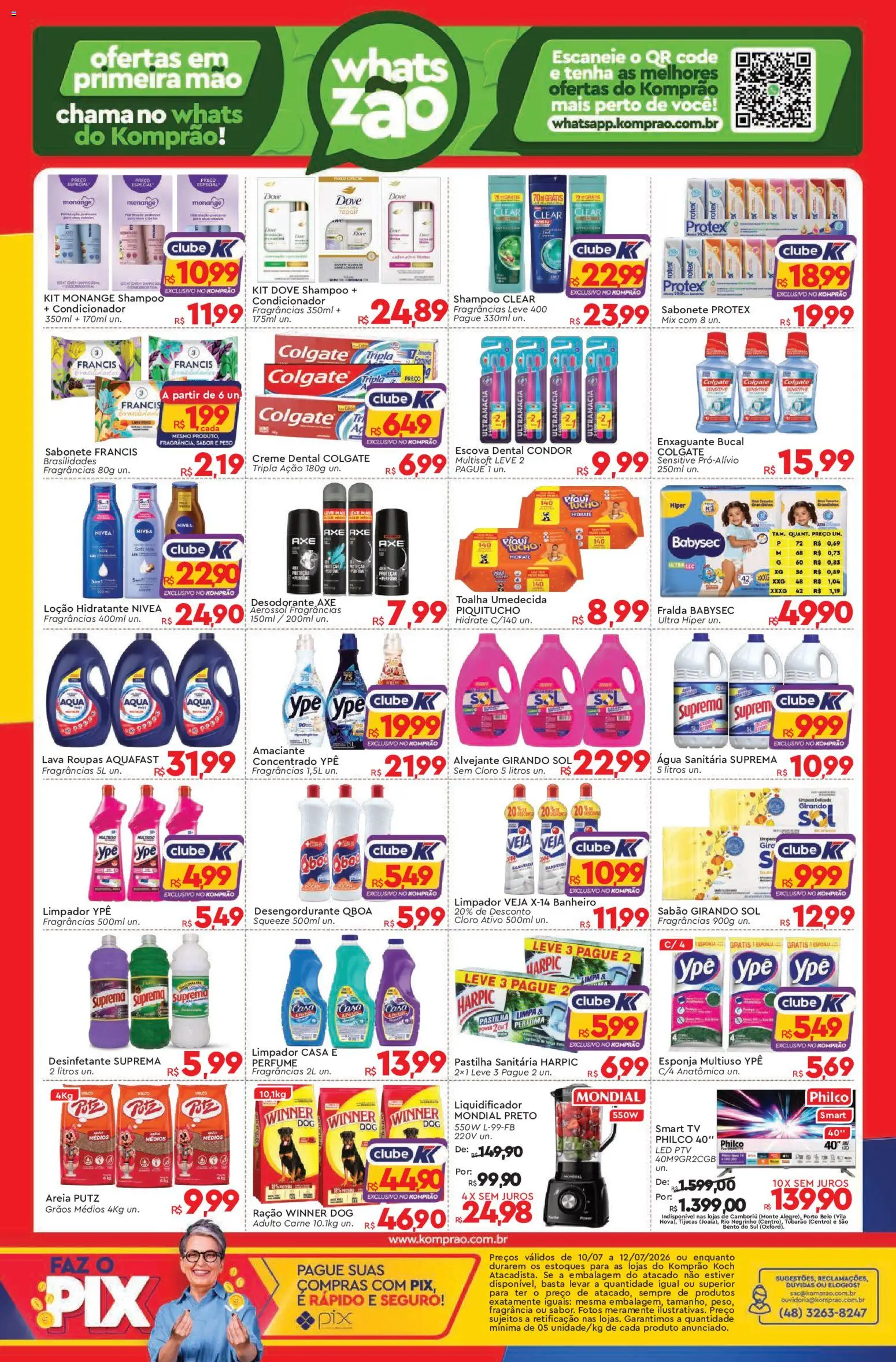 Komprao Atacadista Folheto - válido de 10/07/2026 | Página: 4 | Produtos: Shampoo, Liquidificador, Tv, Creme dental