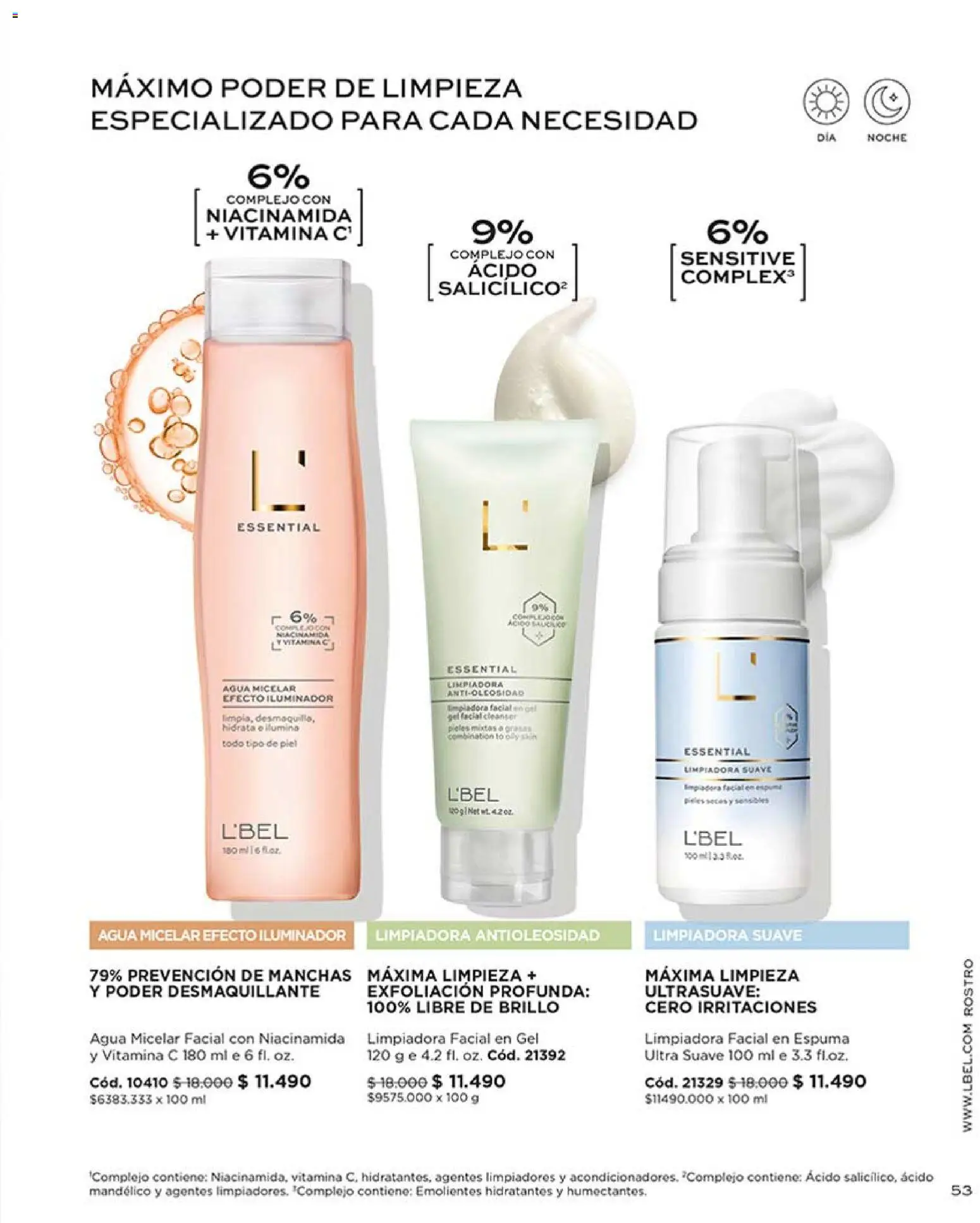 Catálogo L'Bel Campaña 6 │ válido desde el 31.03.2026 | Página: 57 | Productos: Desmaquillante, Agua, Espuma, Iluminador