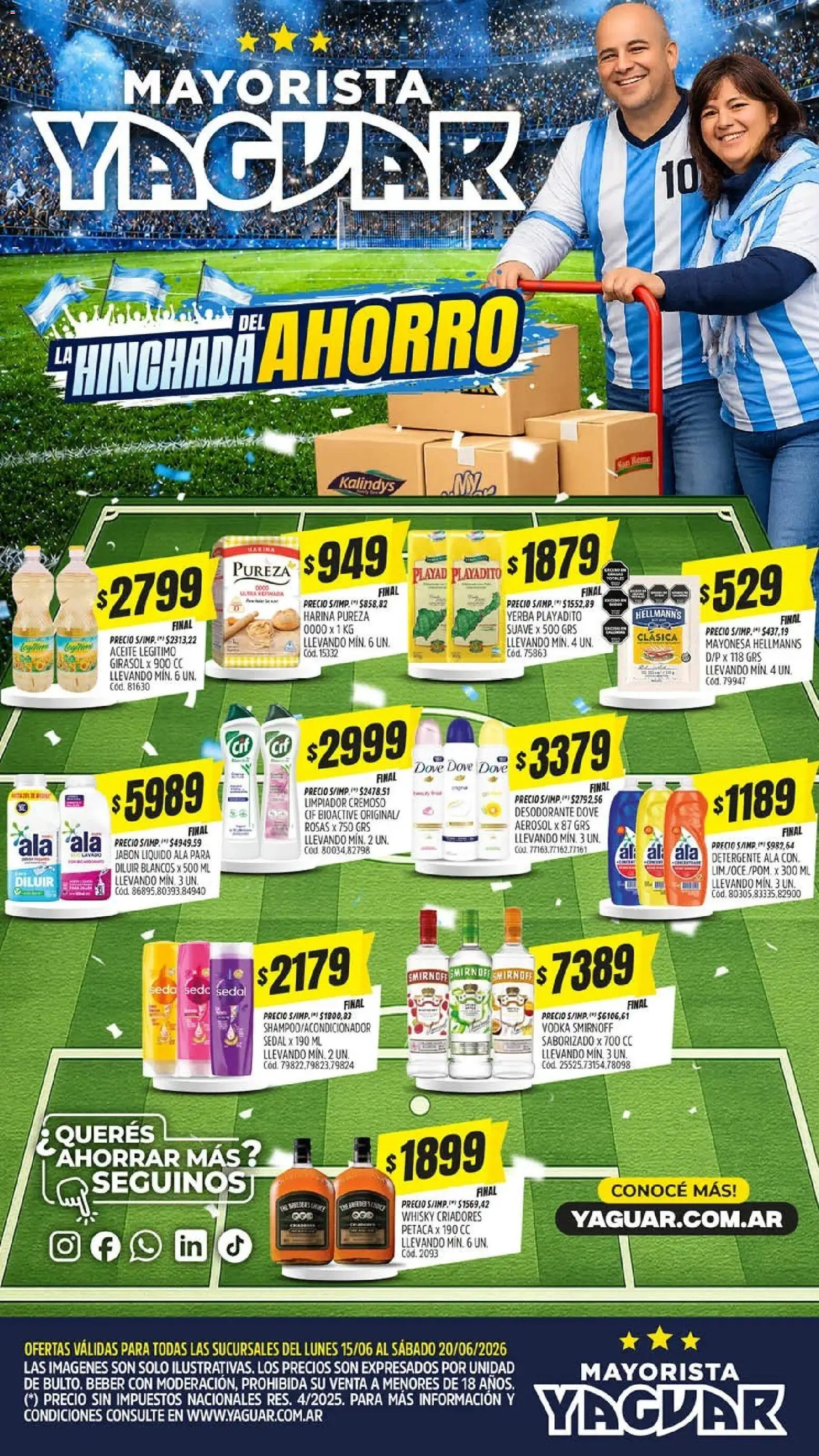 Yaguar - Oferta Semanal Mendoza │ válido desde el 15.06.2026 | Página: 1 | Productos: Vodka, Mayonesa, Jabón, Limpiador