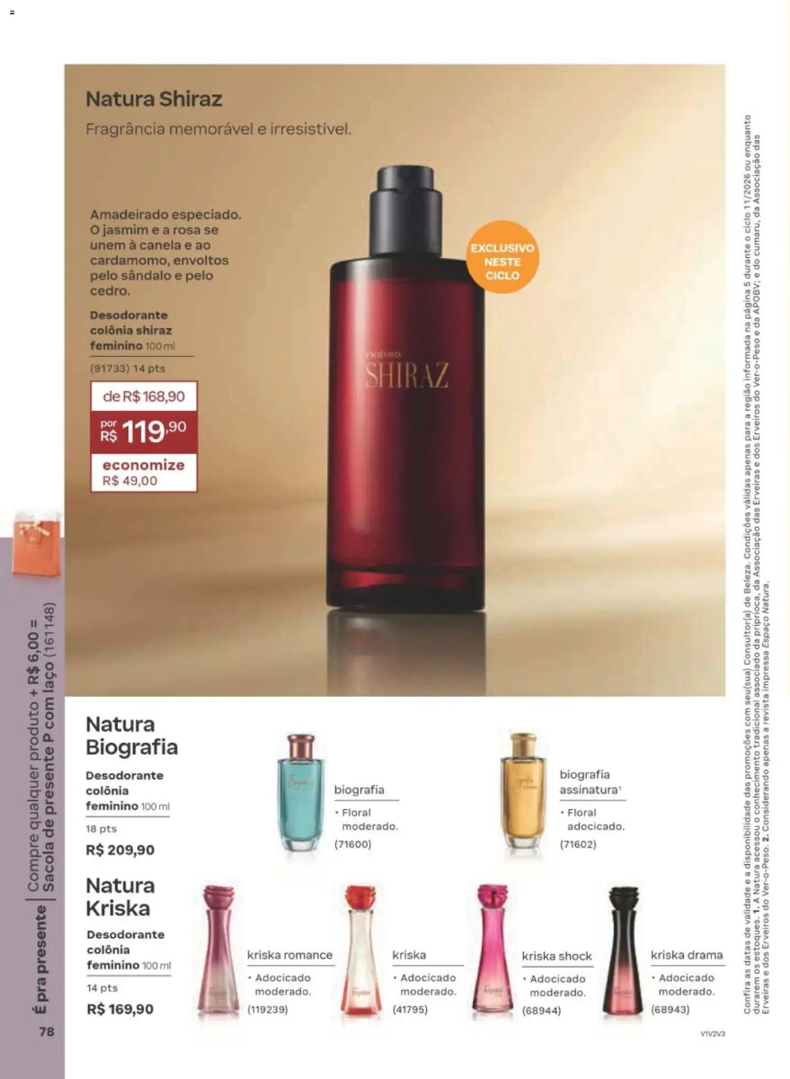 Natura Folheto - válido de 29/06/2026 | Página: 78 | Produtos: Fragrância, Desodorante, Revista, Canela