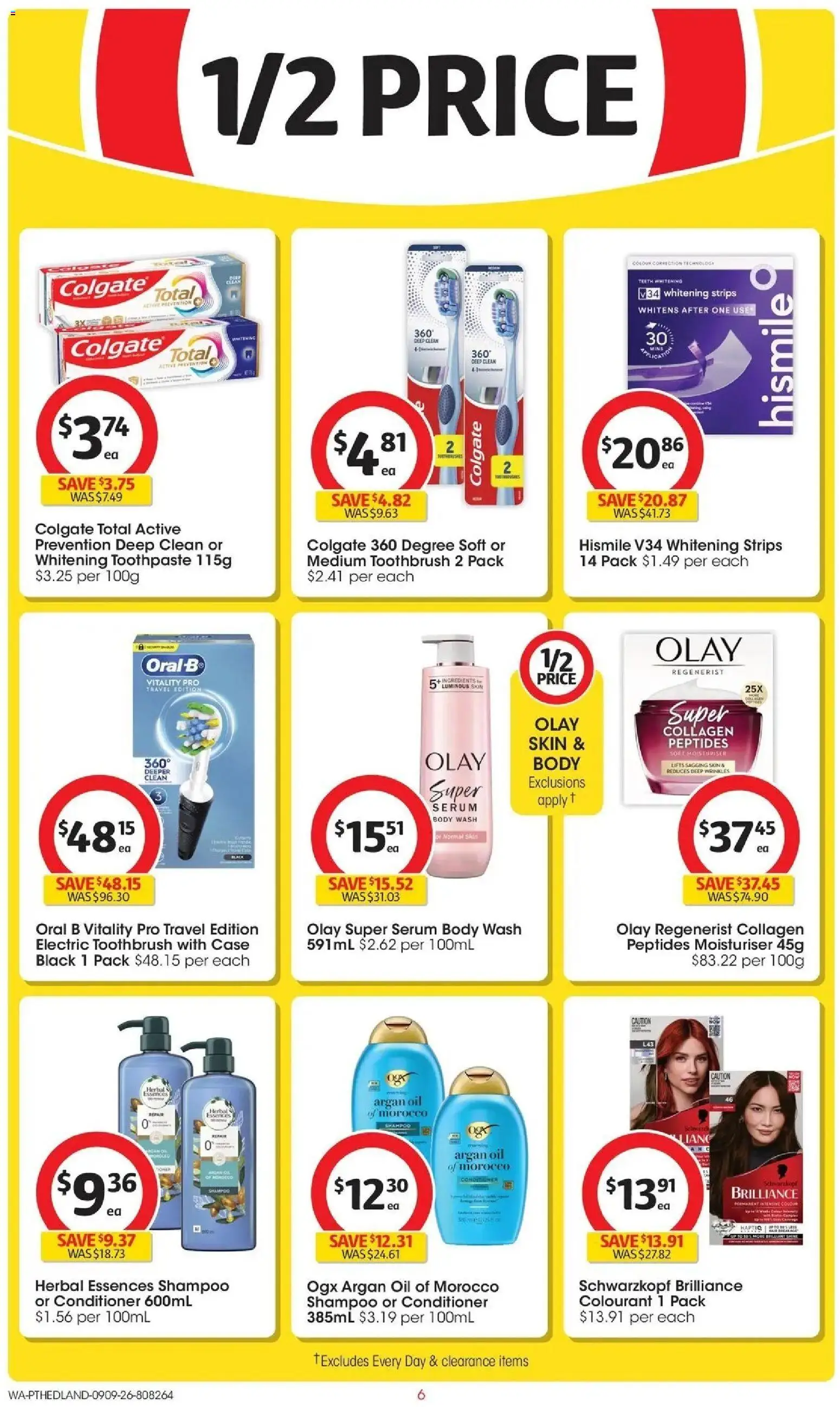 ﻿Coles catalogue valid from 09/09/2026 > Online Australia | Page: 6 | Products: Conditioner, Argan oil, Collagen, Electric toothbrush