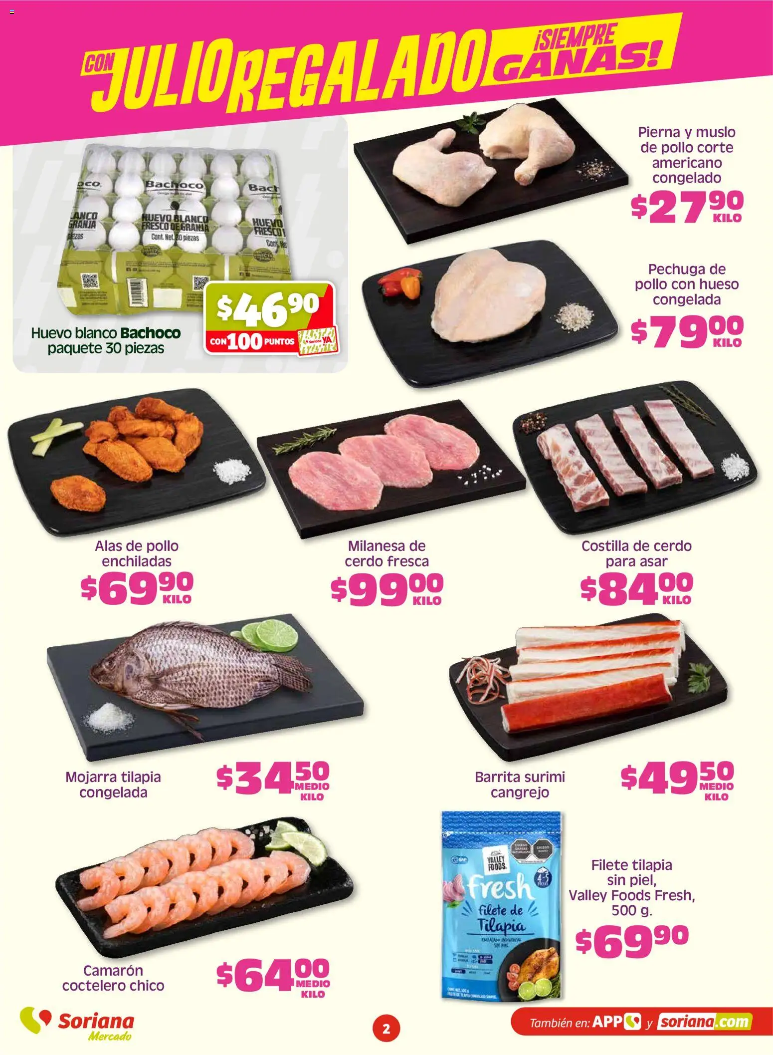 Nuevas ofertas de Soriana válidas en toda la República Mexicana desde el 12.06.2026. ¡Encuentra las mejores ofertas en Soriana Fin de Semana Mercado: Ver, Tab, Chis, Camp, Yuc y Q. Roo! | Página: 2 | Productos: Pollo, Milanesa, Huevo, Cerdo