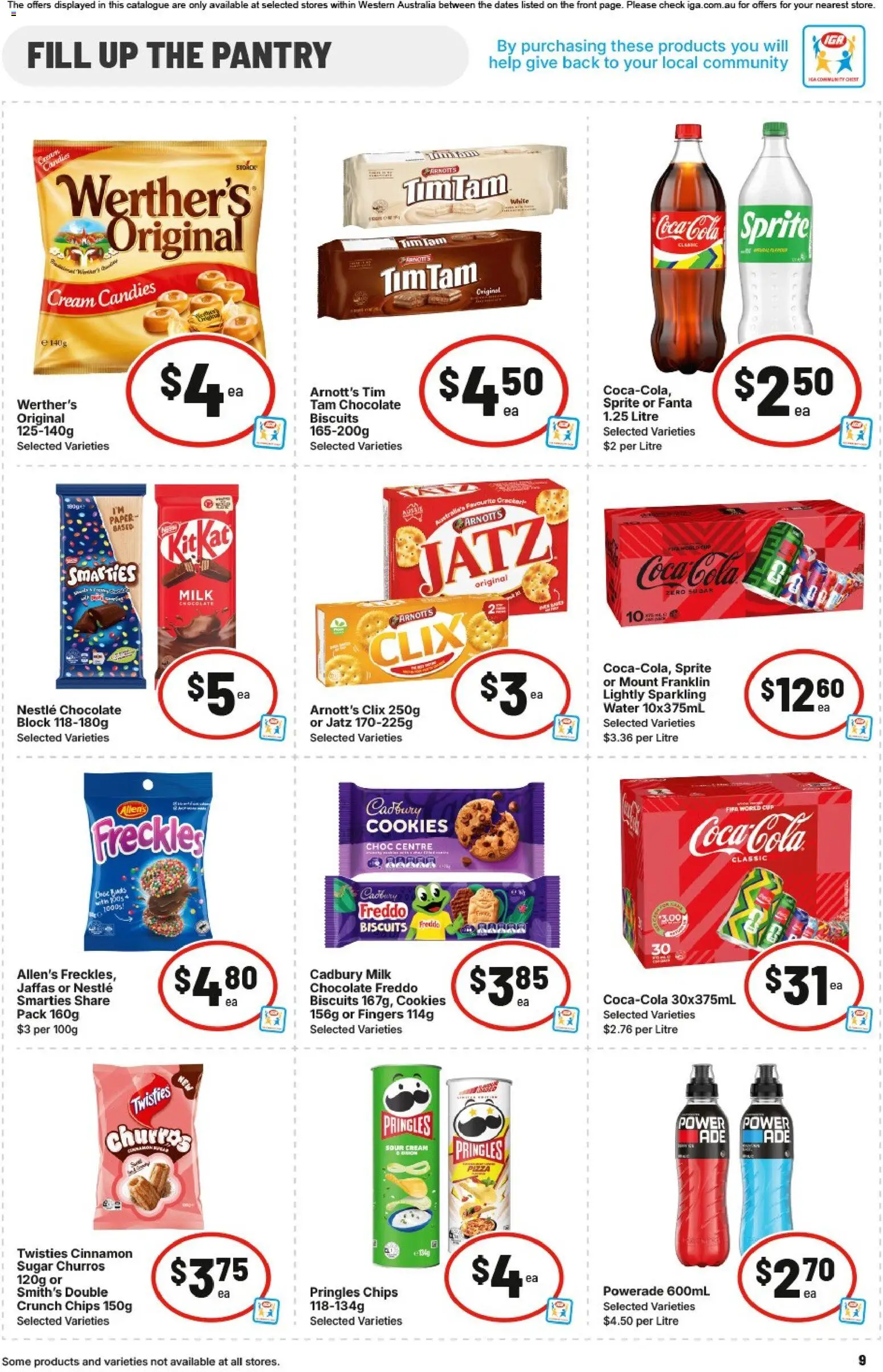 IGA catalogue - valid from 17.06.2026 | Page: 9 | Products: Chocolate, Sour cream, Water, Sugar