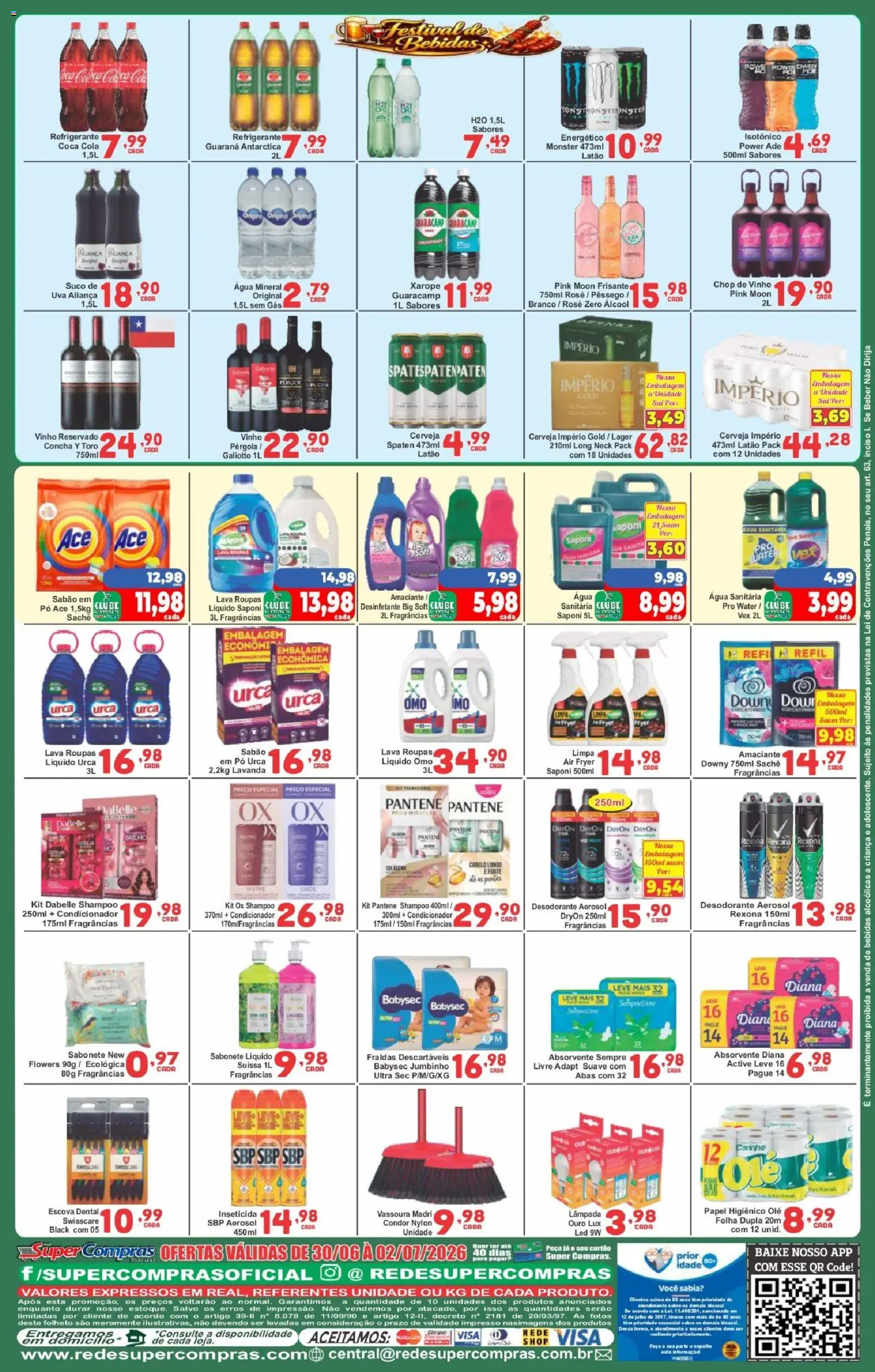 Rede Super Compras Folheto - válido de 30/06/2026 | Página: 4 | Produtos: Shampoo, Escova, Amaciante, Vassoura