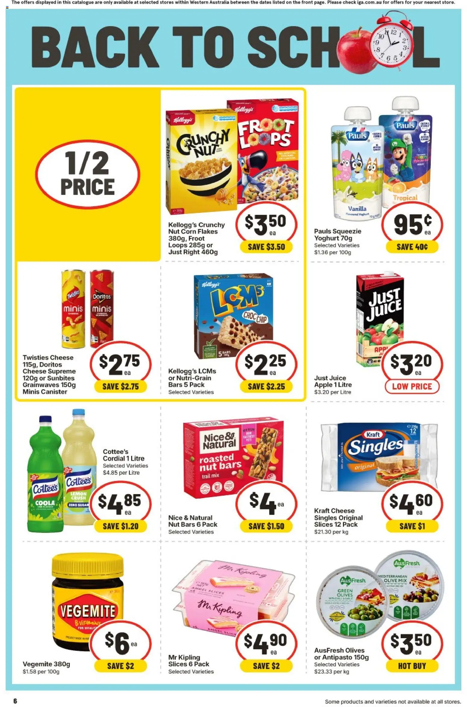 IGA catalogue - valid from 30/09/2026 | Page: 6 | Products: Corn flakes, Yoghurt, Juice, Vanilla