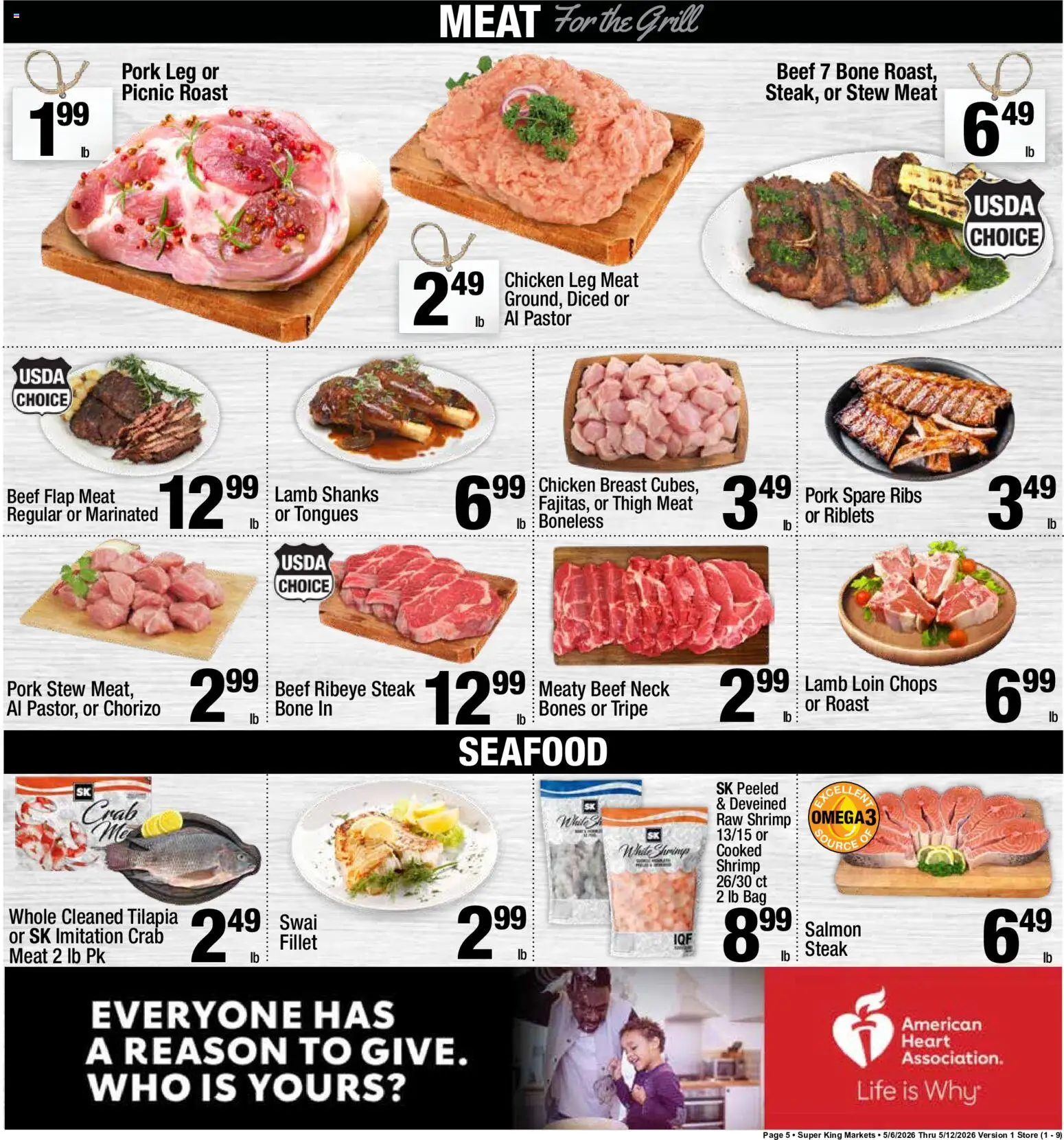 Super King Weekly Ad - valid from 06.05.2026 | Page: 6 | Products: Beef, Seafood, Bag, Grill