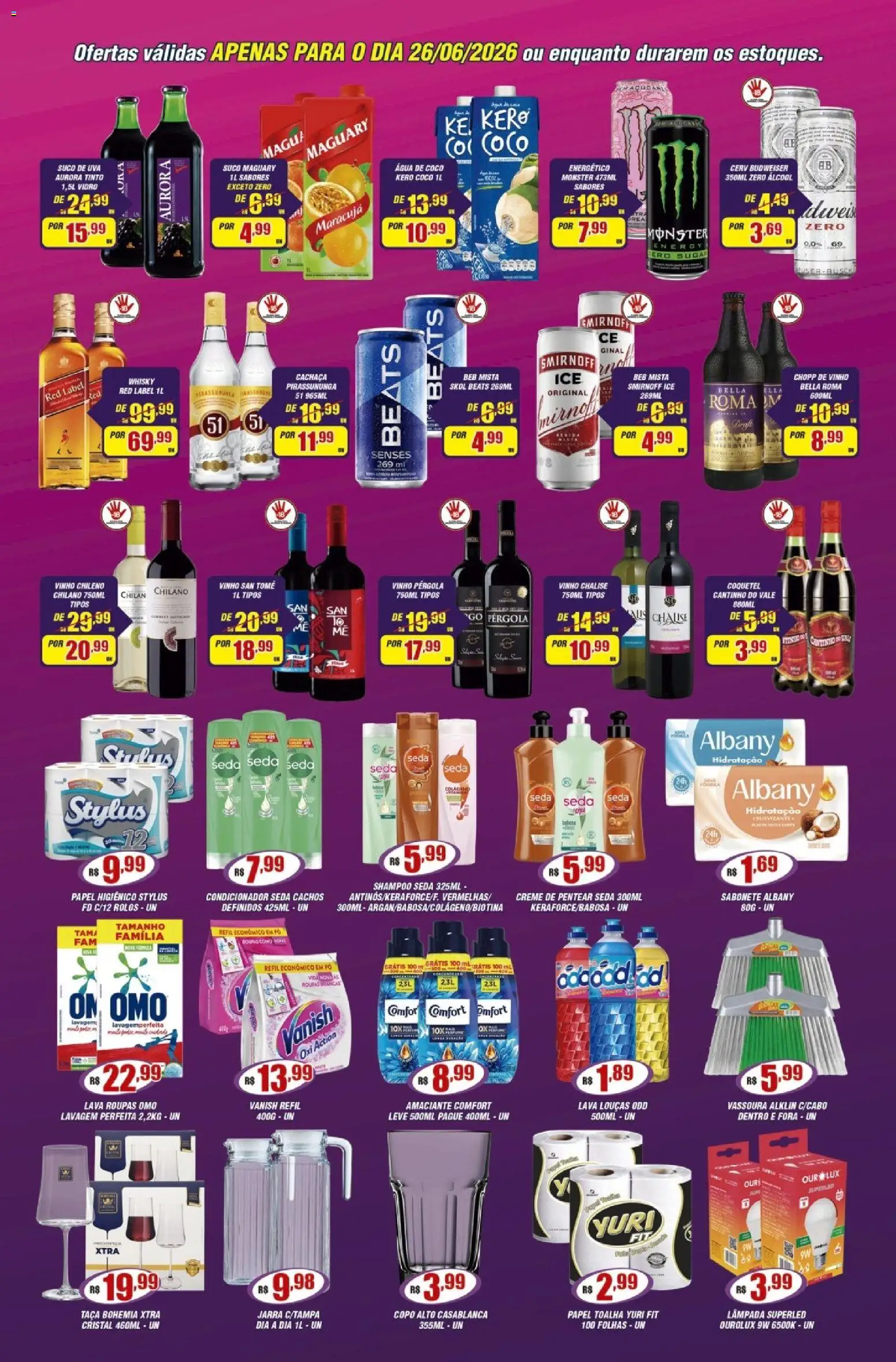 Violeta Supermercados Folheto - válido de 26/06/2026 | Página: 3 | Produtos: Coco, Pó, Vinho, Monster