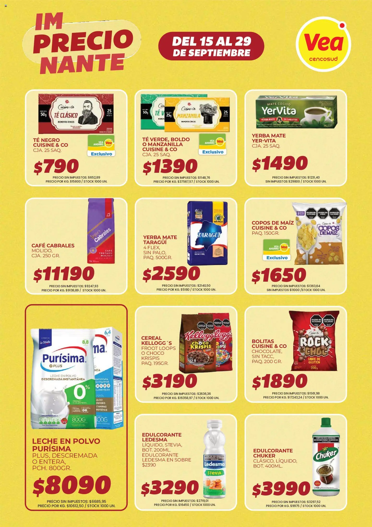 Vea - ImPRECIOnante Cuyo │ válido desde el 15/09/2026 | Página: 4 | Productos: Vitaminas, Polvo, Edulcorante, Café