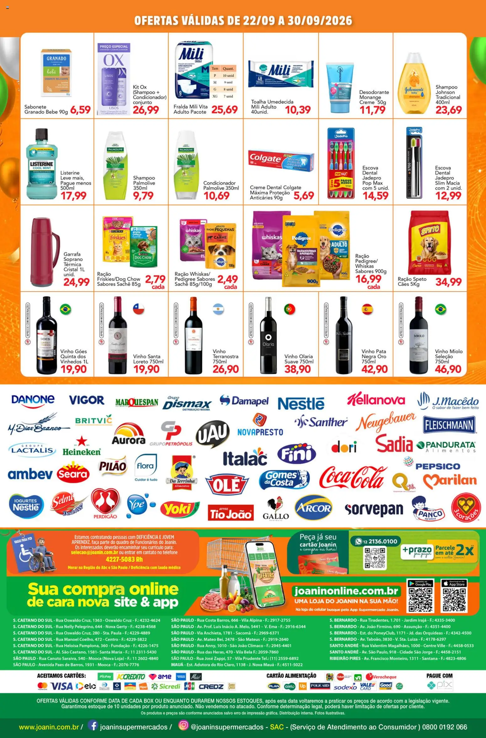 Supermercados Joanin Folheto - válido de 22/09/2026 | Página: 8 | Produtos: Cará, Neugebauer, Arroz, Telefone