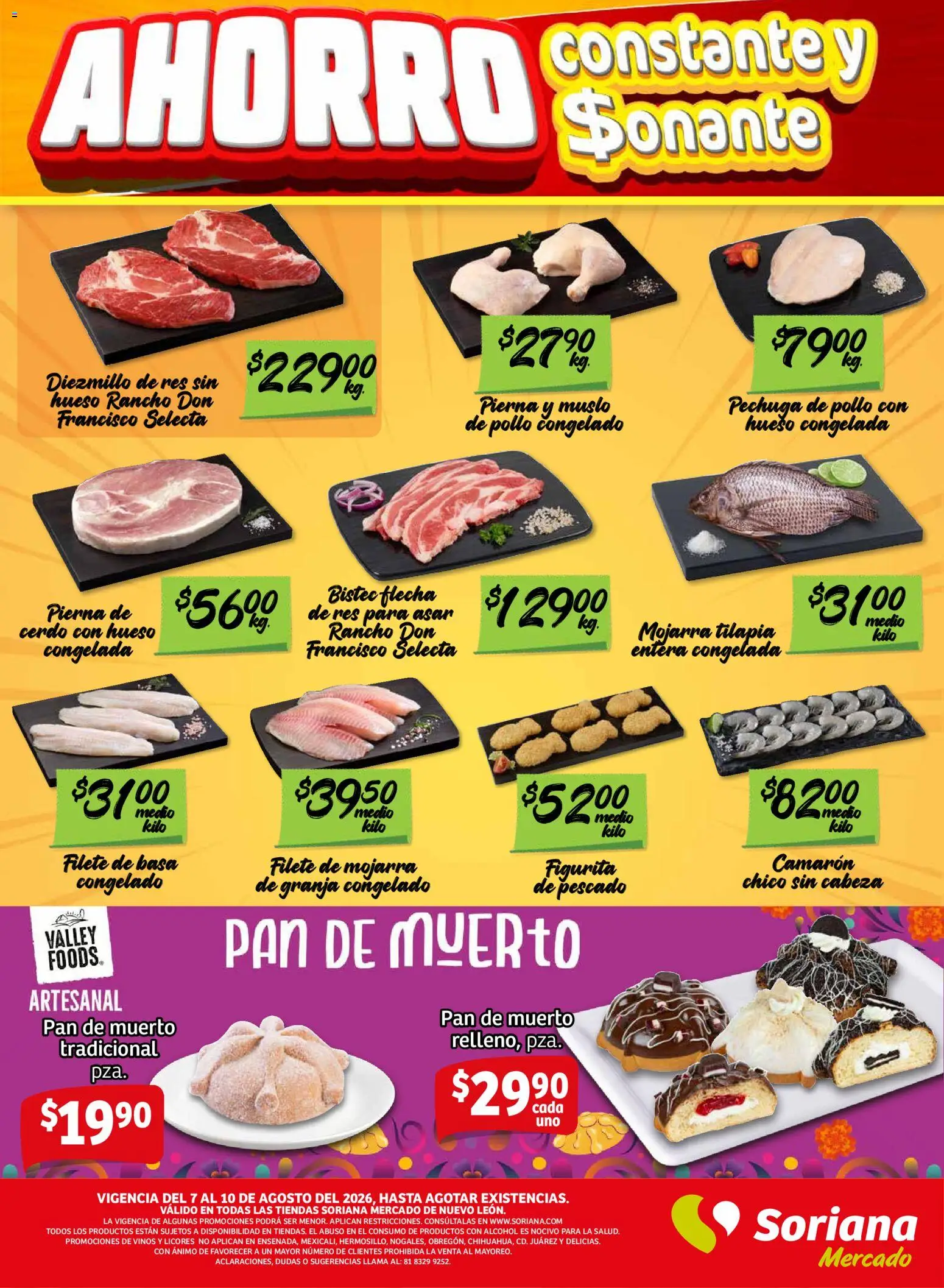 Nuevas ofertas de Soriana válidas en toda la República Mexicana desde el 07/08/2026. ¡Encuentra las mejores ofertas en Soriana Fin de Semana Mercado: Nuevo León! | Página: 2 | Productos: Filete, Pan, Res, Tilapia