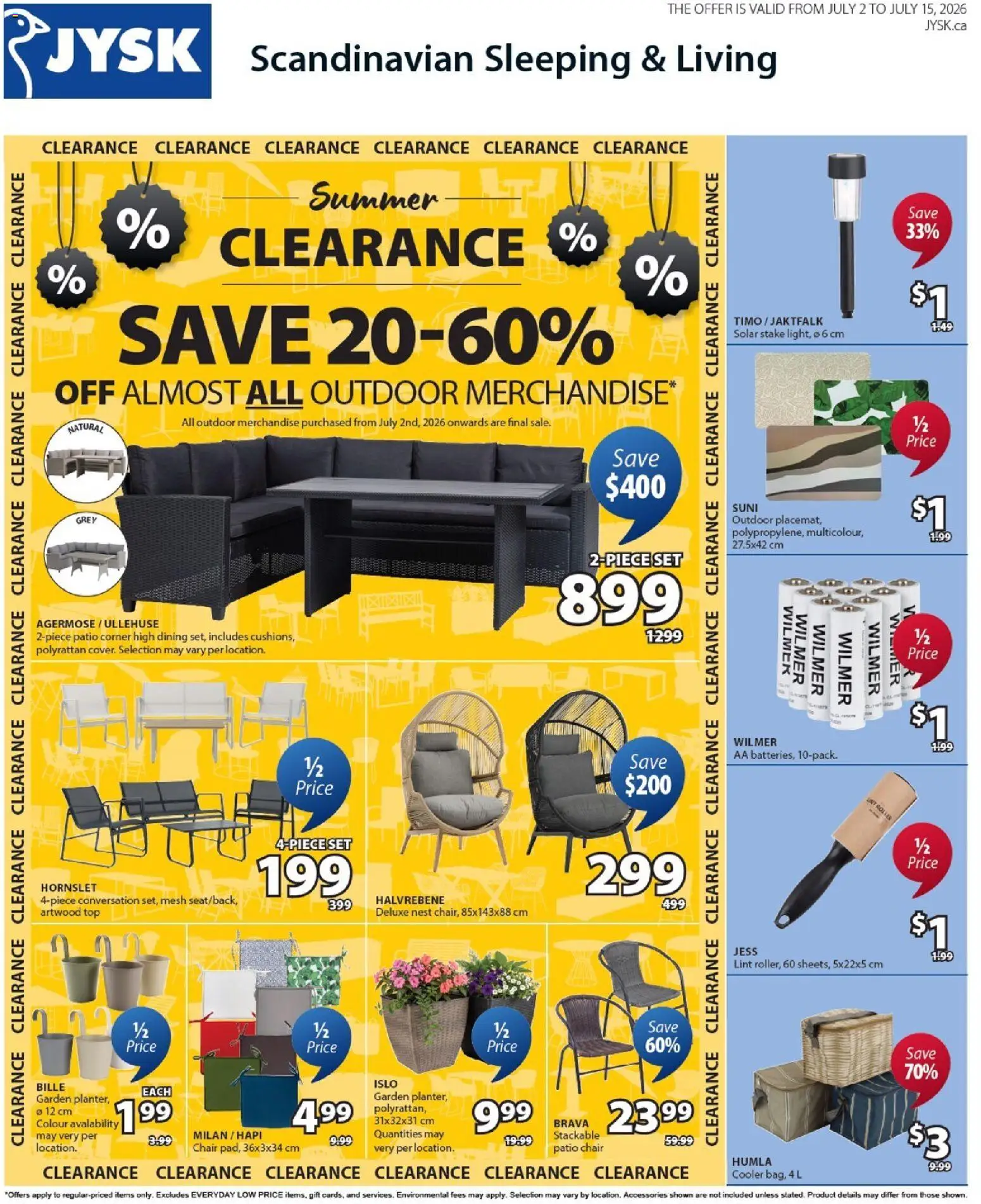JYSK flyer valid from Jul 2, 2026 | Page: 1 | Products: Chair