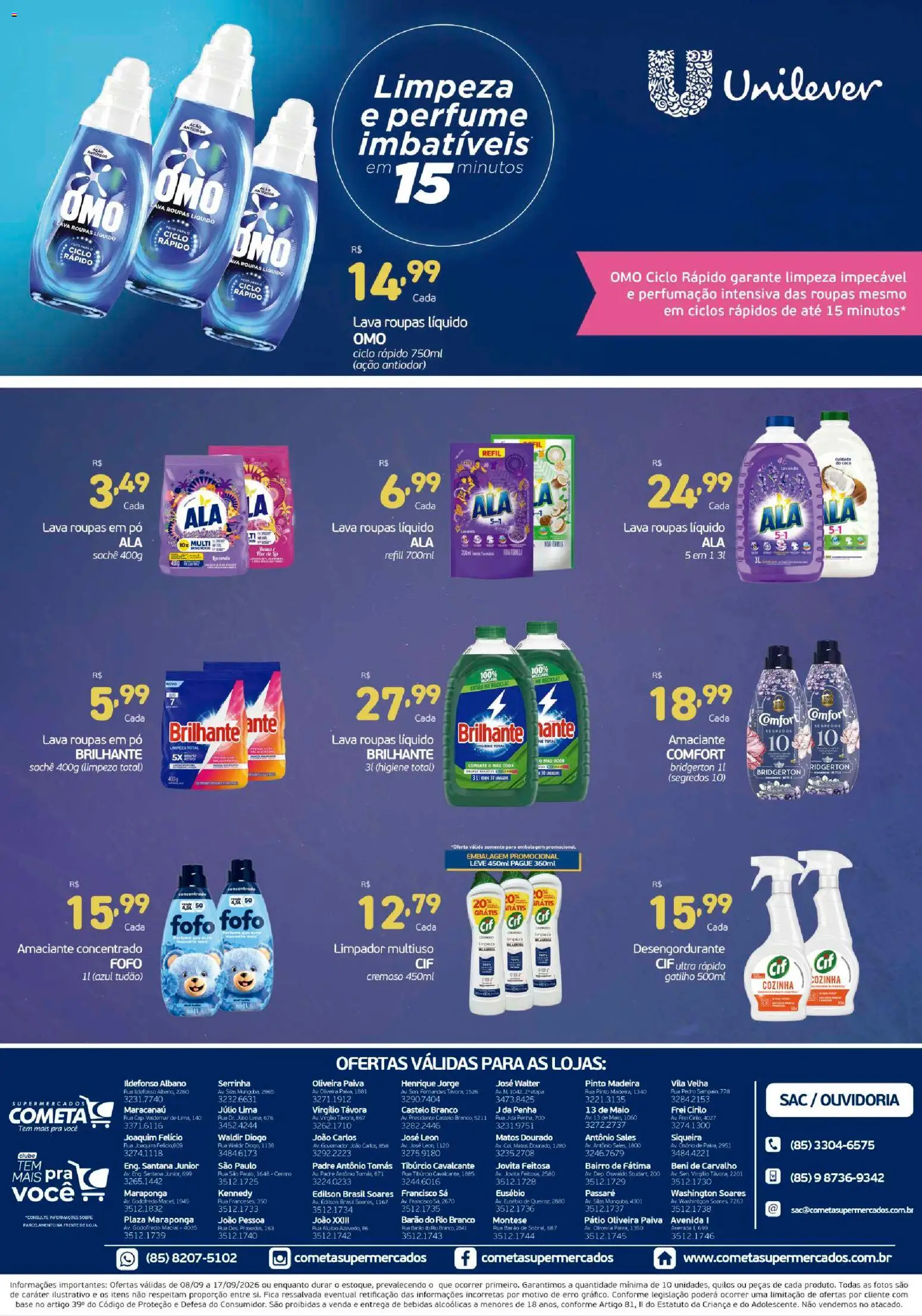 Cometa Supermercados Folheto - válido de 08/09/2026 | Página: 2 | Produtos: Desengordurante, Maiô, Bebidas, Amaciante