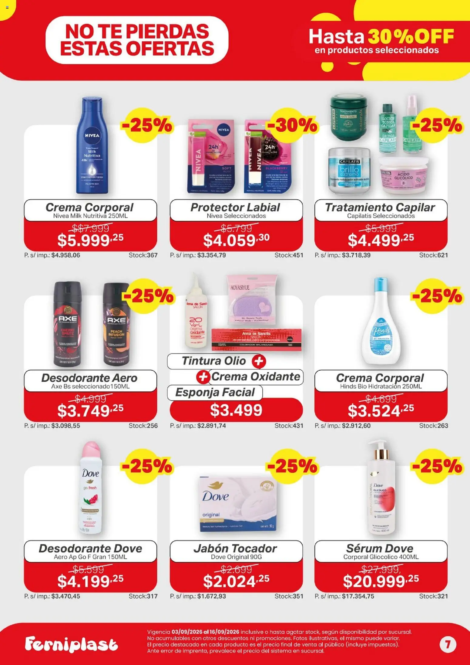 Ferniplast catálogo │ válido desde el 03/09/2026 | Página: 7 | Productos: Serum, Tintura, Brillo, Esponja