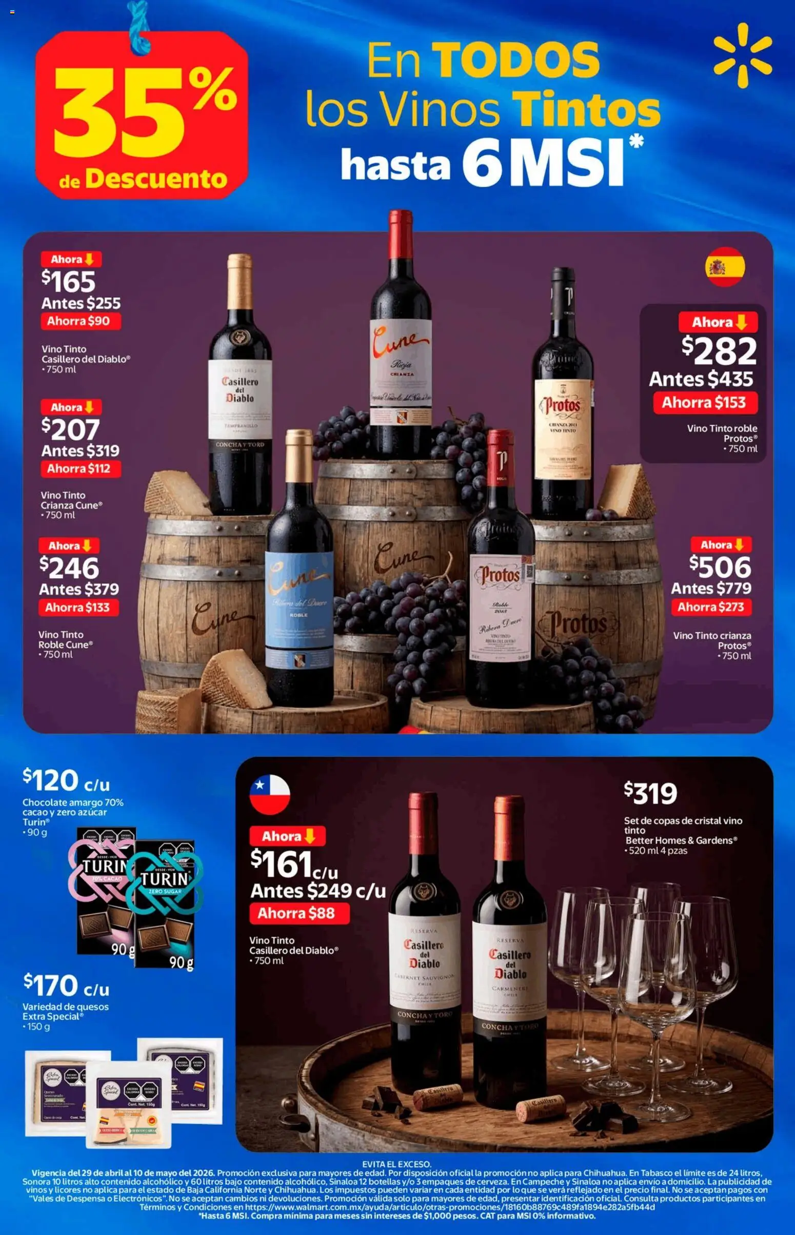 Nuevas ofertas de Walmart válidas en toda la República Mexicana desde el 29.04.2026. ¡Encuentra las mejores ofertas en Walmart folleto Vinos y licores con 35% de descuento! | Página: 12