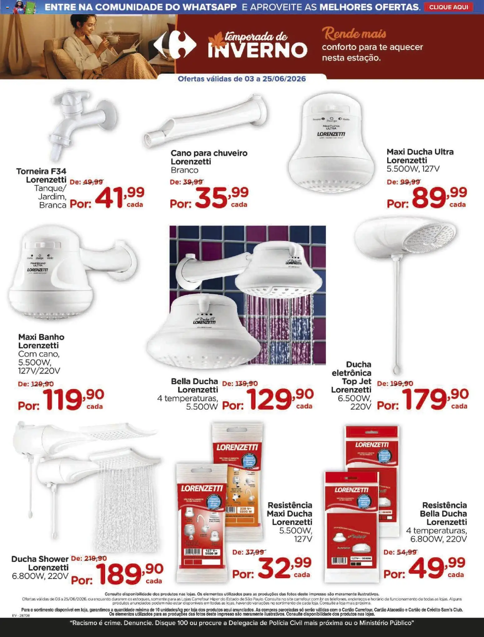 Carrefour Folheto - válido de 03.06.2026 | Página: 9 | Produtos: Chuveiro, Torneira