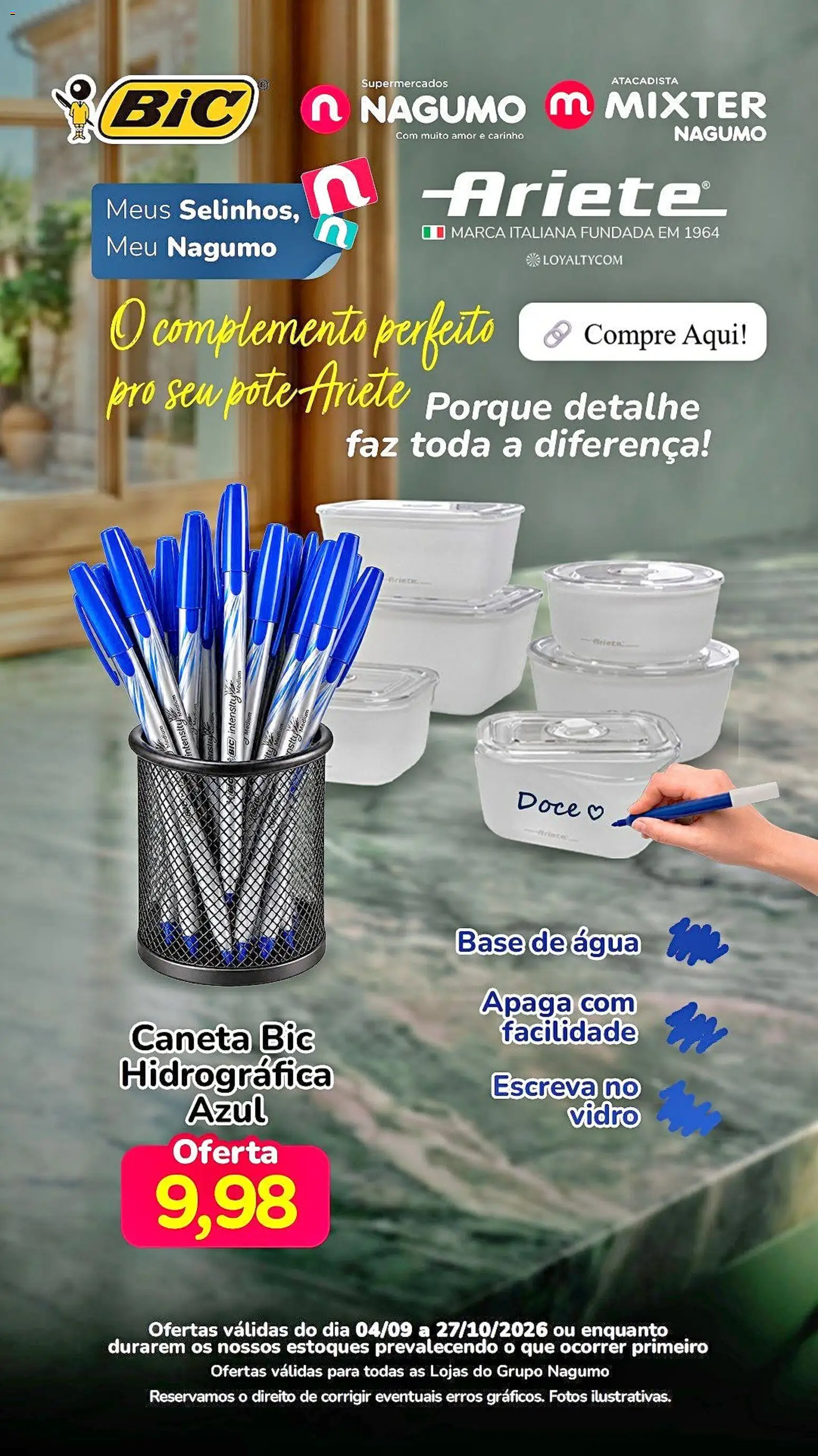Nagumo Folheto - válido de 04/09/2026 | Página: 1 | Produtos: Caneta, Base, Água