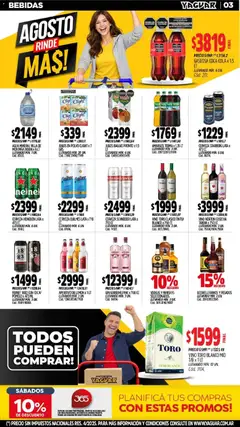 Vista previa Yaguar - Oferta Semanal San Juan válido desde el 24/08/2026 | Página: 3 | Productos: Bebidas, Vino blanco, Fernet, Cerveza