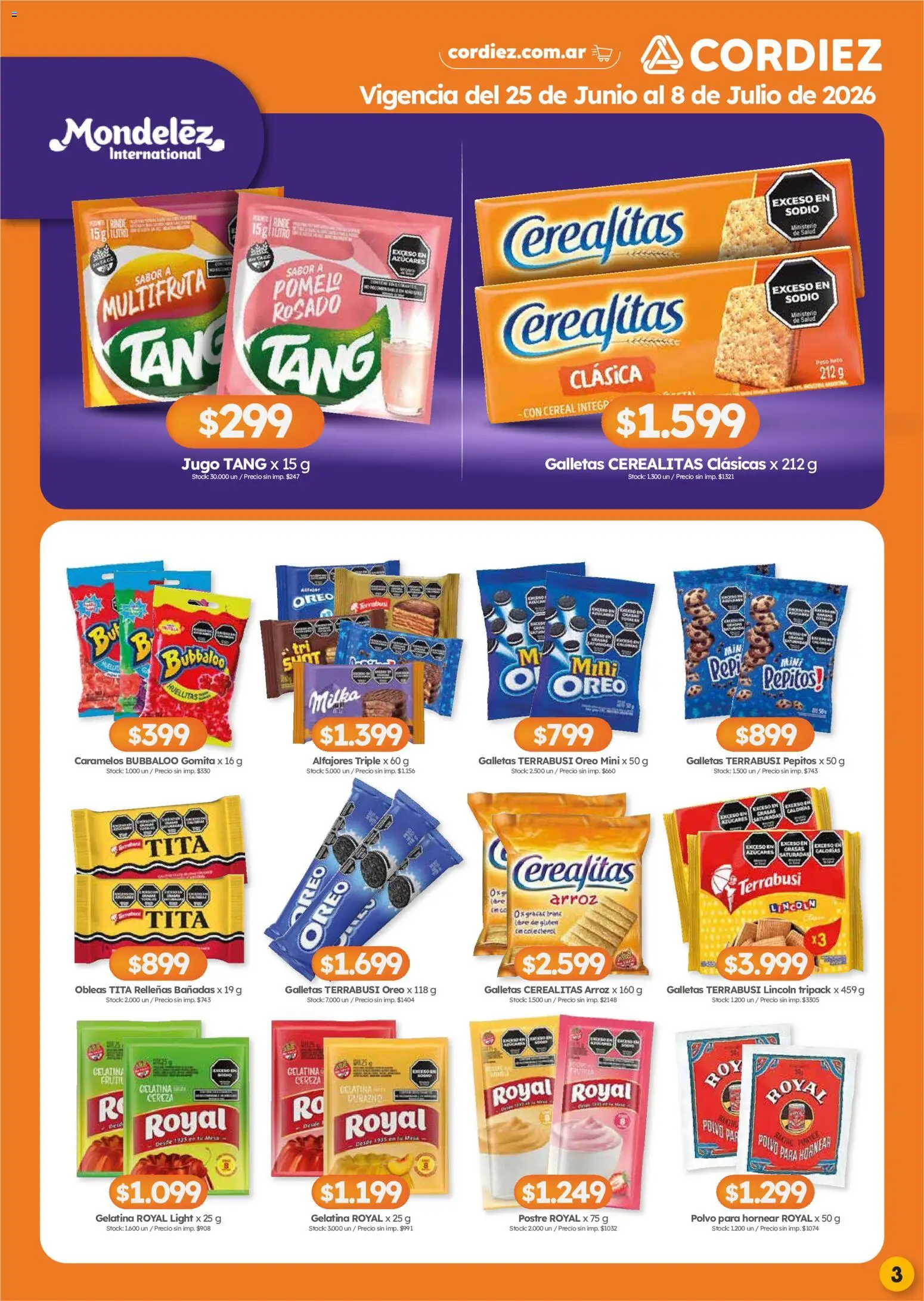Cordiez ofertas │ válido desde el 25/06/2026 | Página: 3 | Productos: Polvo, Pomelo, Jugo, Arroz