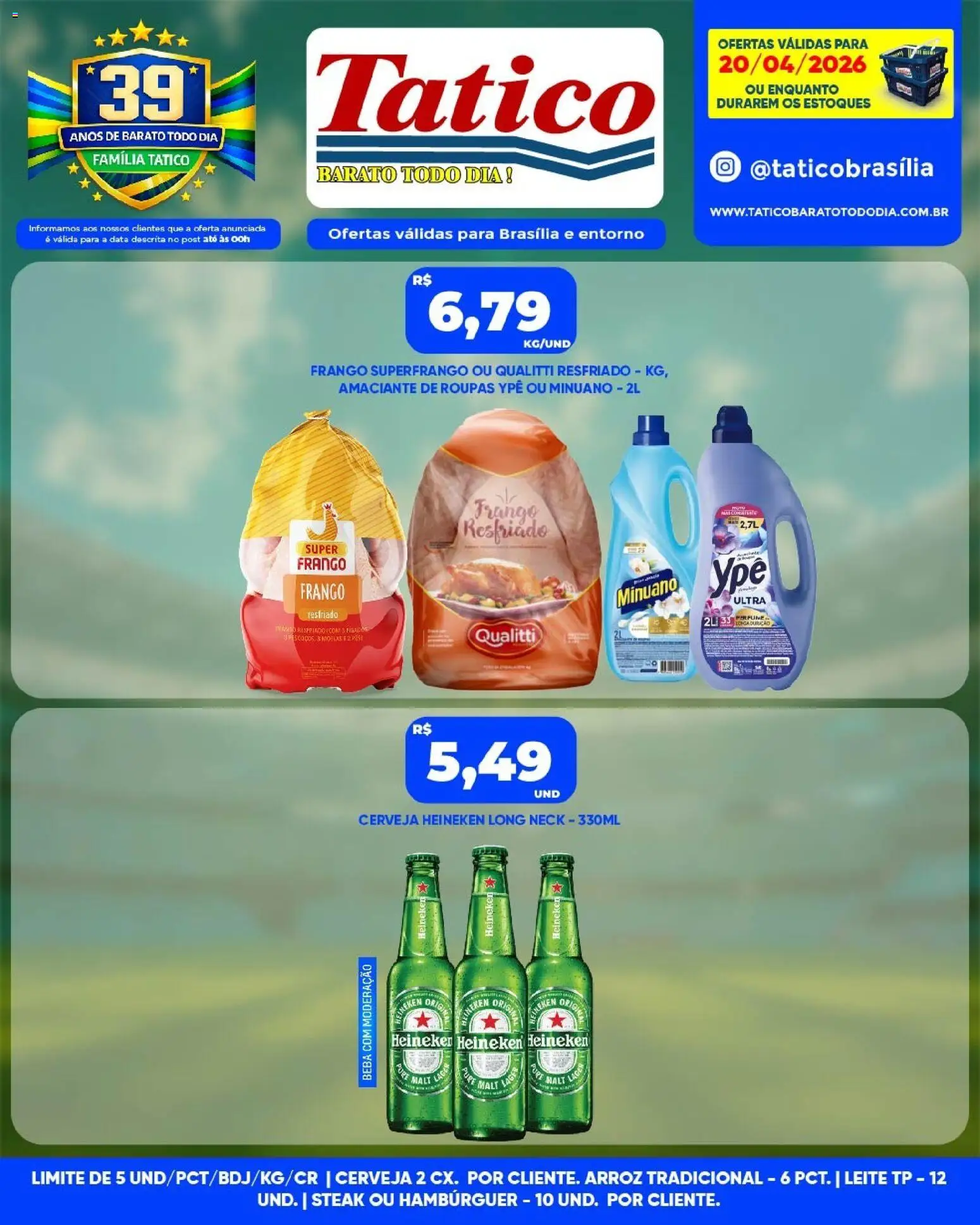 Tatico Folheto - válido de 21.04.2026 | Página: 26 | Produtos: Leite, Cerveja Heineken, Heineken, Frango