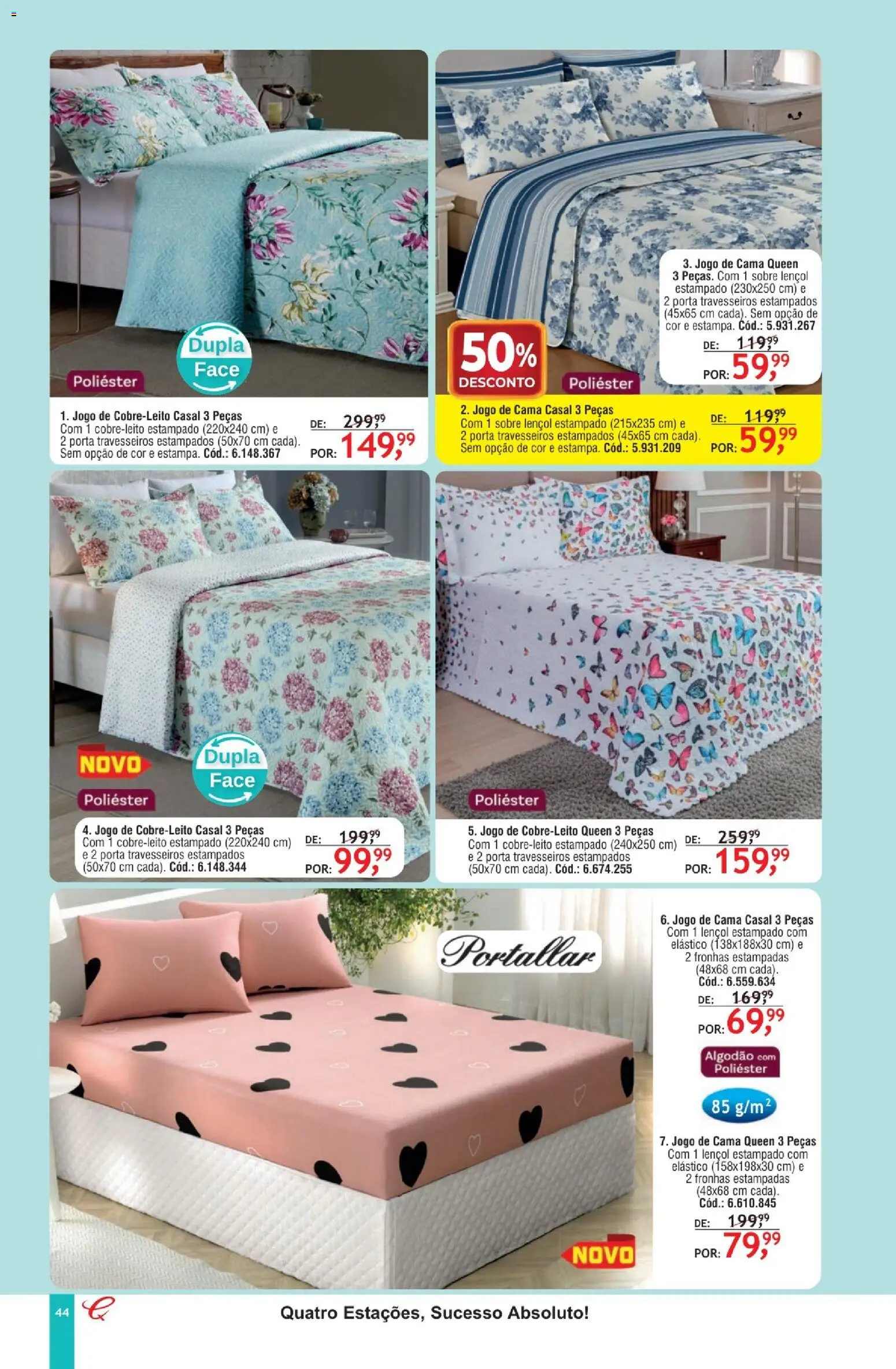 Quatro Estações Folheto - válido de 01/08/2026 | Página: 44 | Produtos: Porta, Jogo de cama, Cama, Lençol