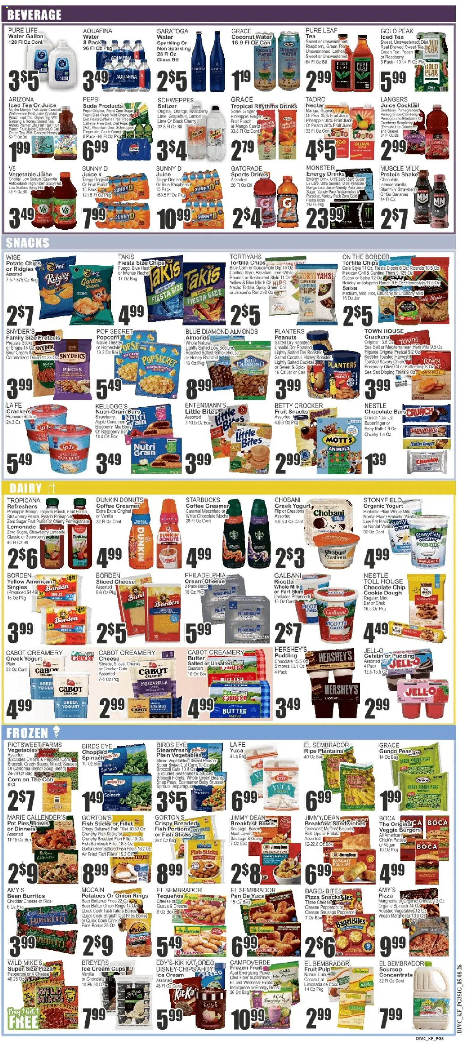 Food Universe Weekly Ad - valid from 08.05.2026 | Page: 3 | Products: Butter, Tea, Ice cream, Pear