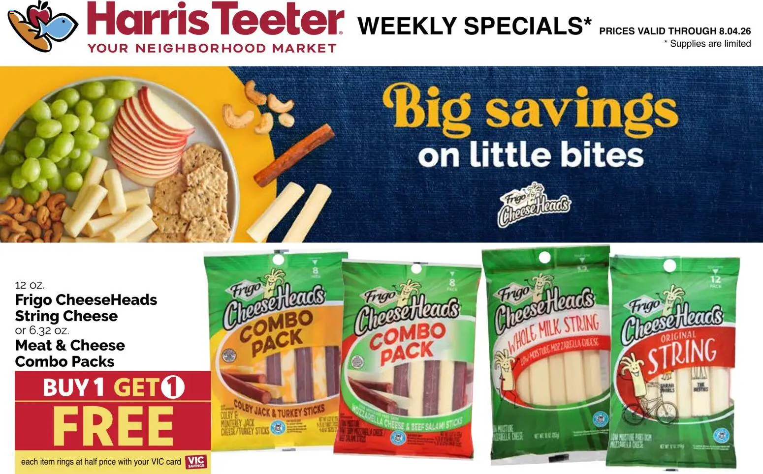 Harris Teeter Weekly Ad - NC - valid from 07/29/2026 | Page: 15 | Products: Milk, Cheese, Salami, Beef