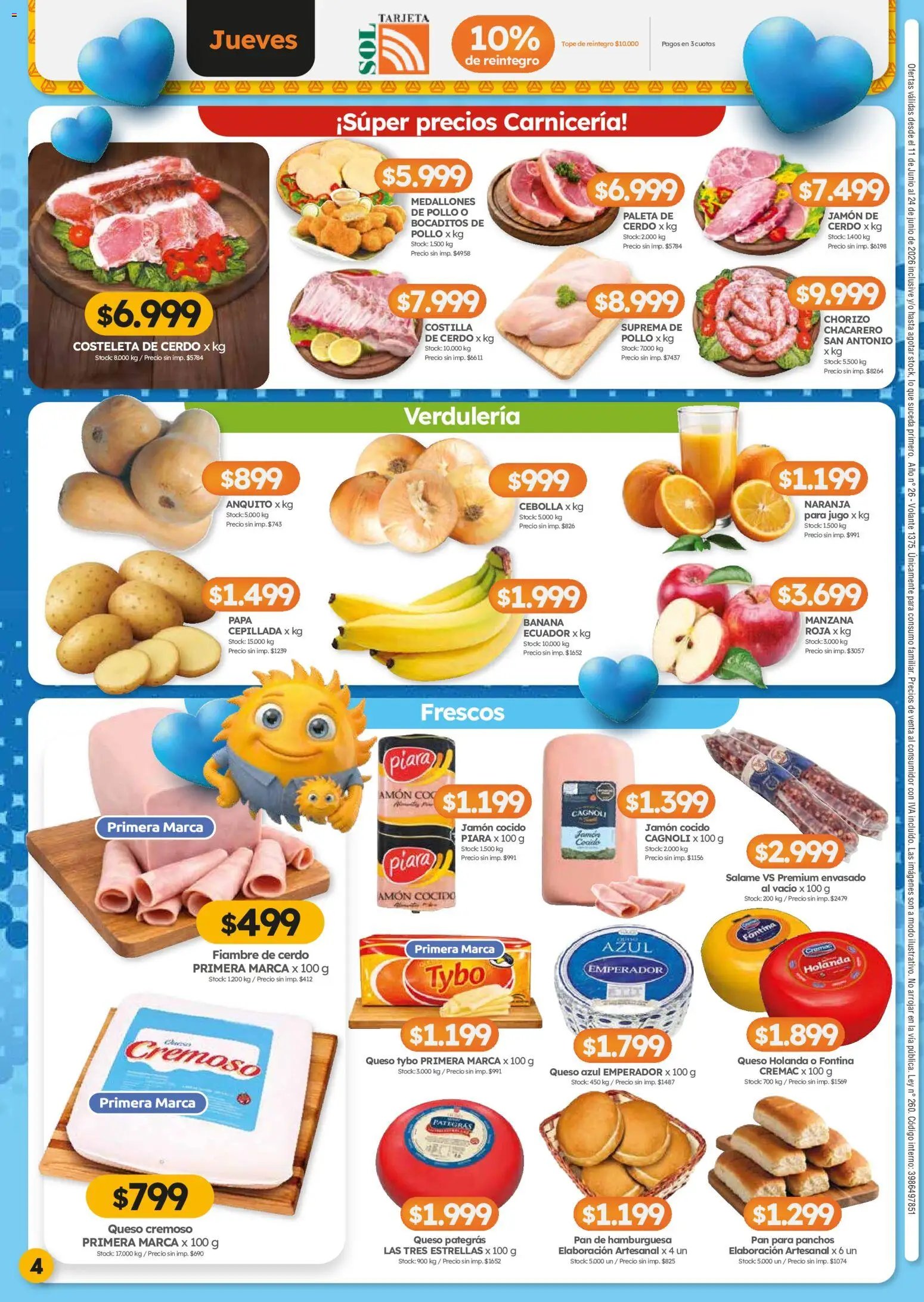 Cordiez ofertas │ válido desde el 11/06/2026 | Página: 4 | Productos: Banana, Manzana, Jugo, Salame